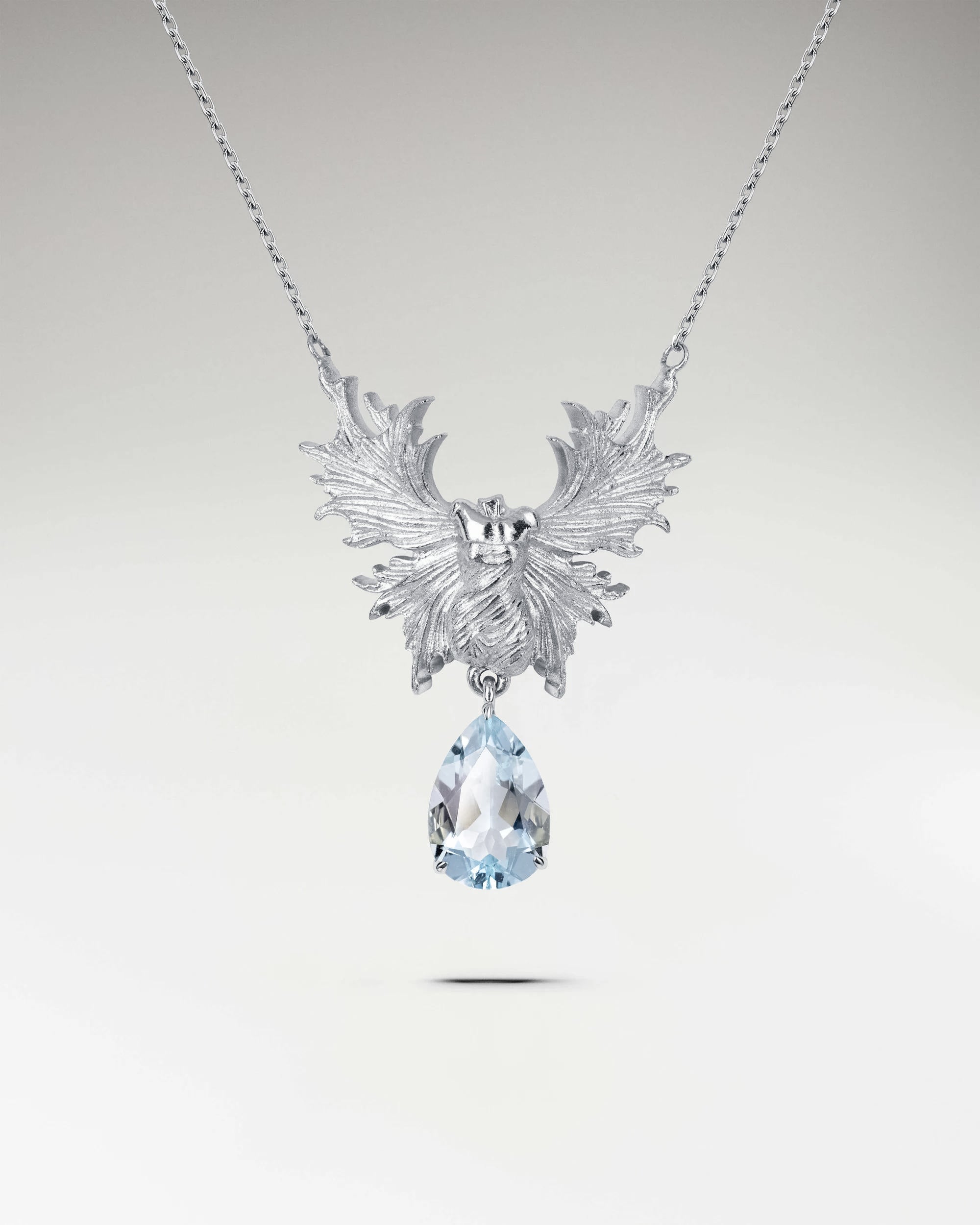 Guardian Angel Necklace In Gold Vermeil With Blue Topaz