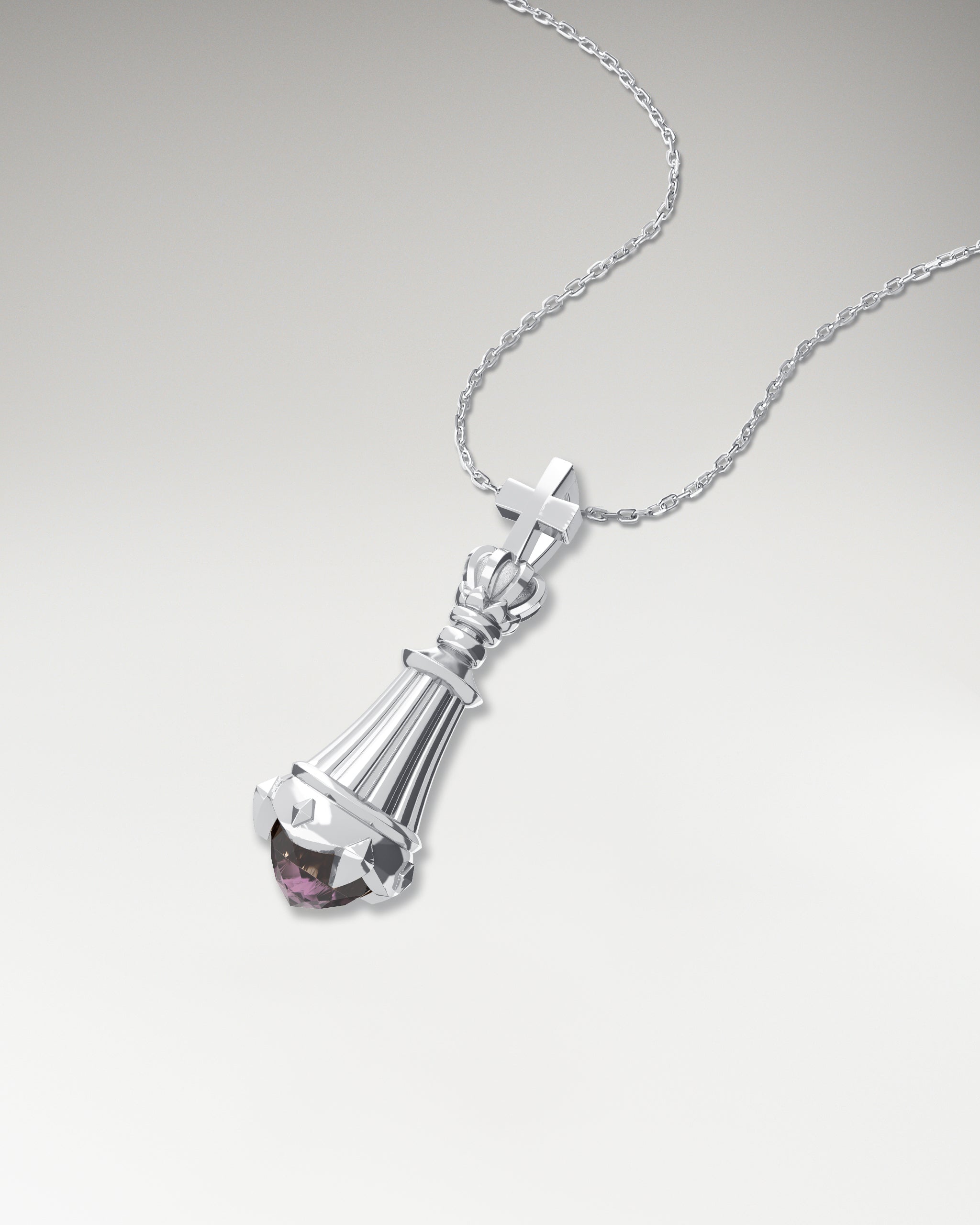 The King Pendant Necklace In Gold Vermeil With Amethyst