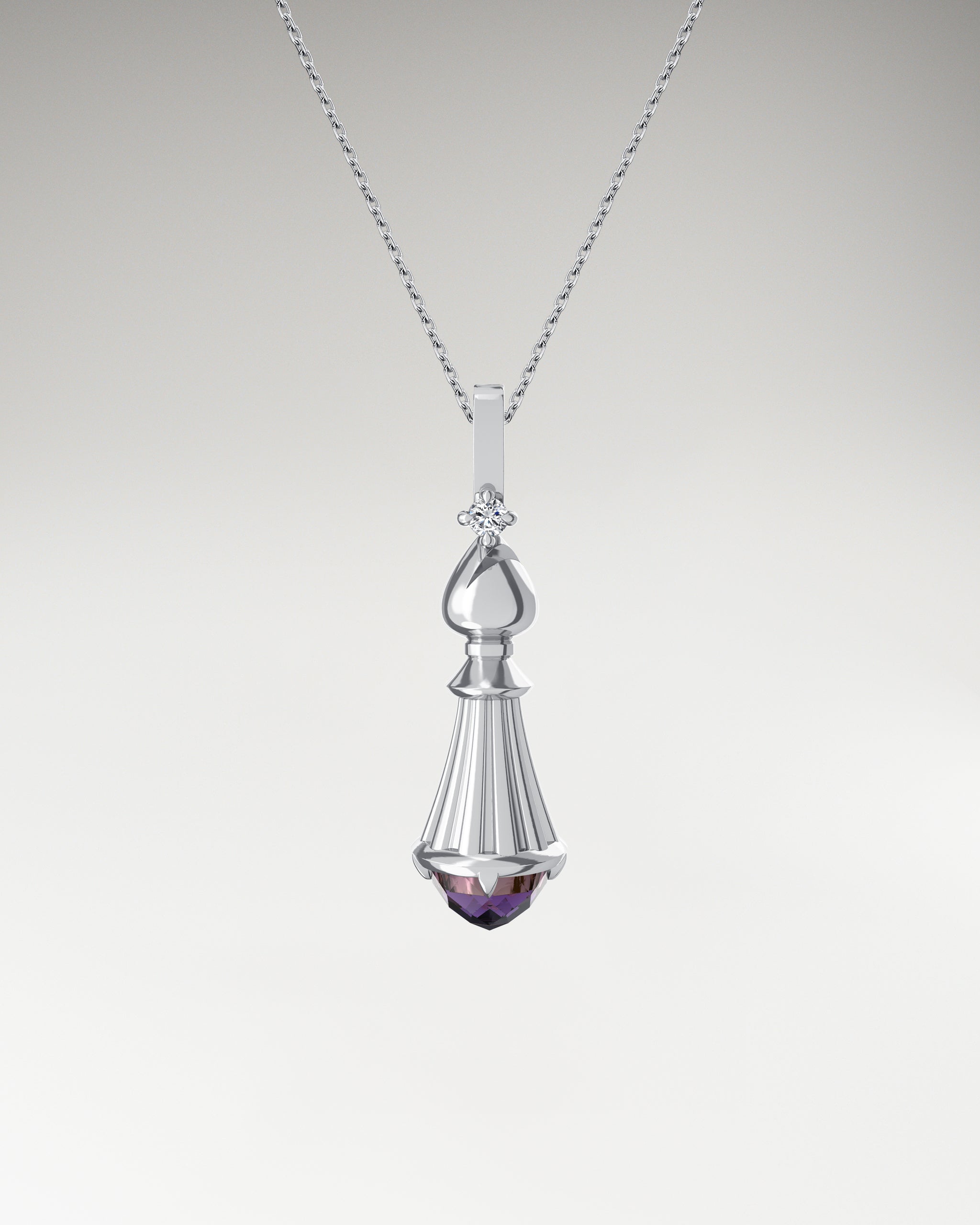 スピネル付きゴールドのビショップ ペンダント ネックレス