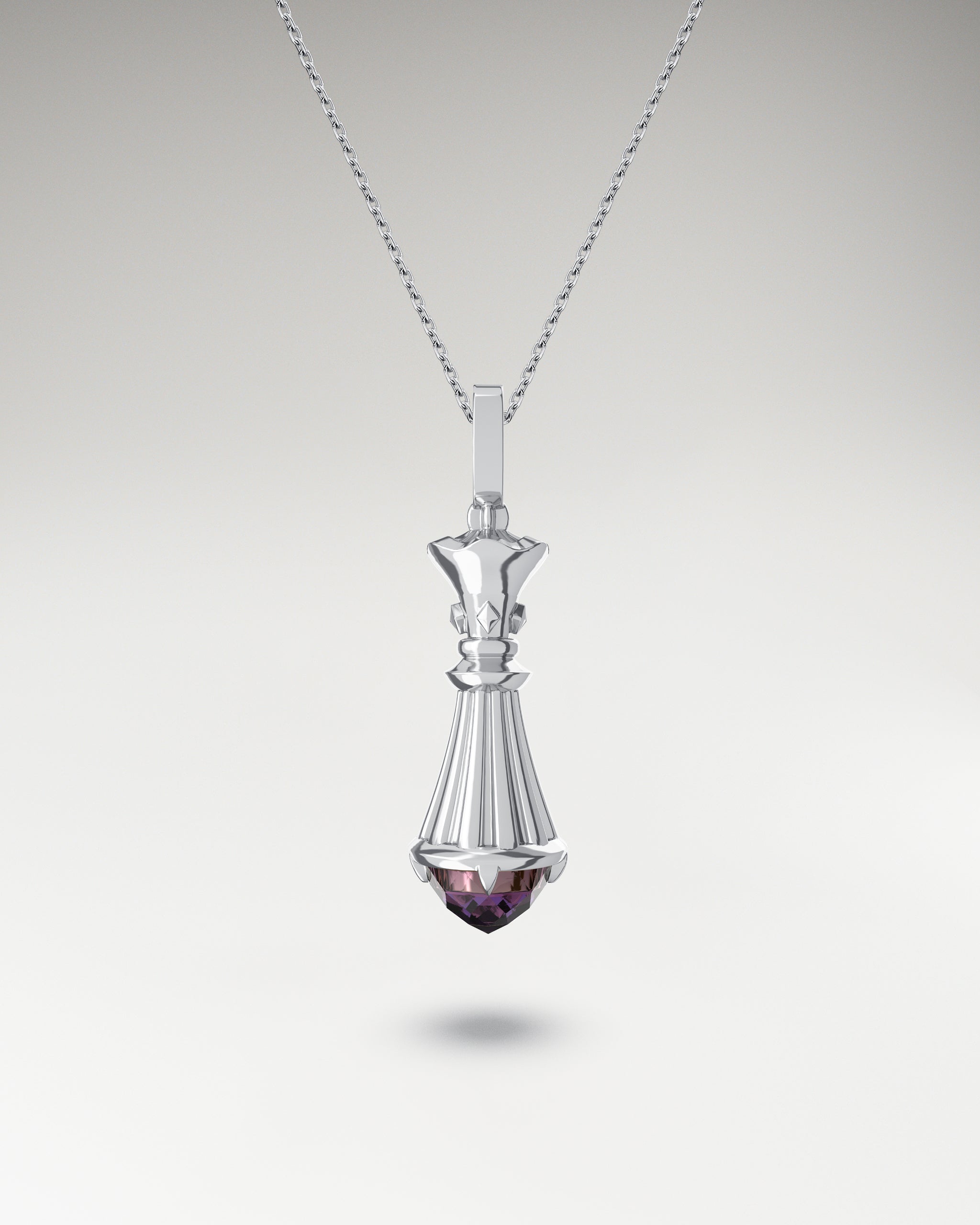 The Queen Pendant Necklace In Gold Vermeil With Amethyst