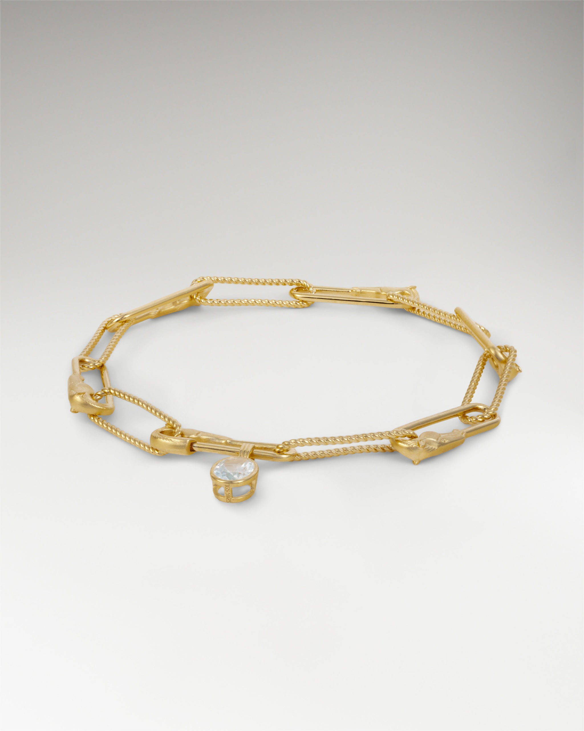 Equestrian Edge Bracelet In Sterling Silver With Topaz