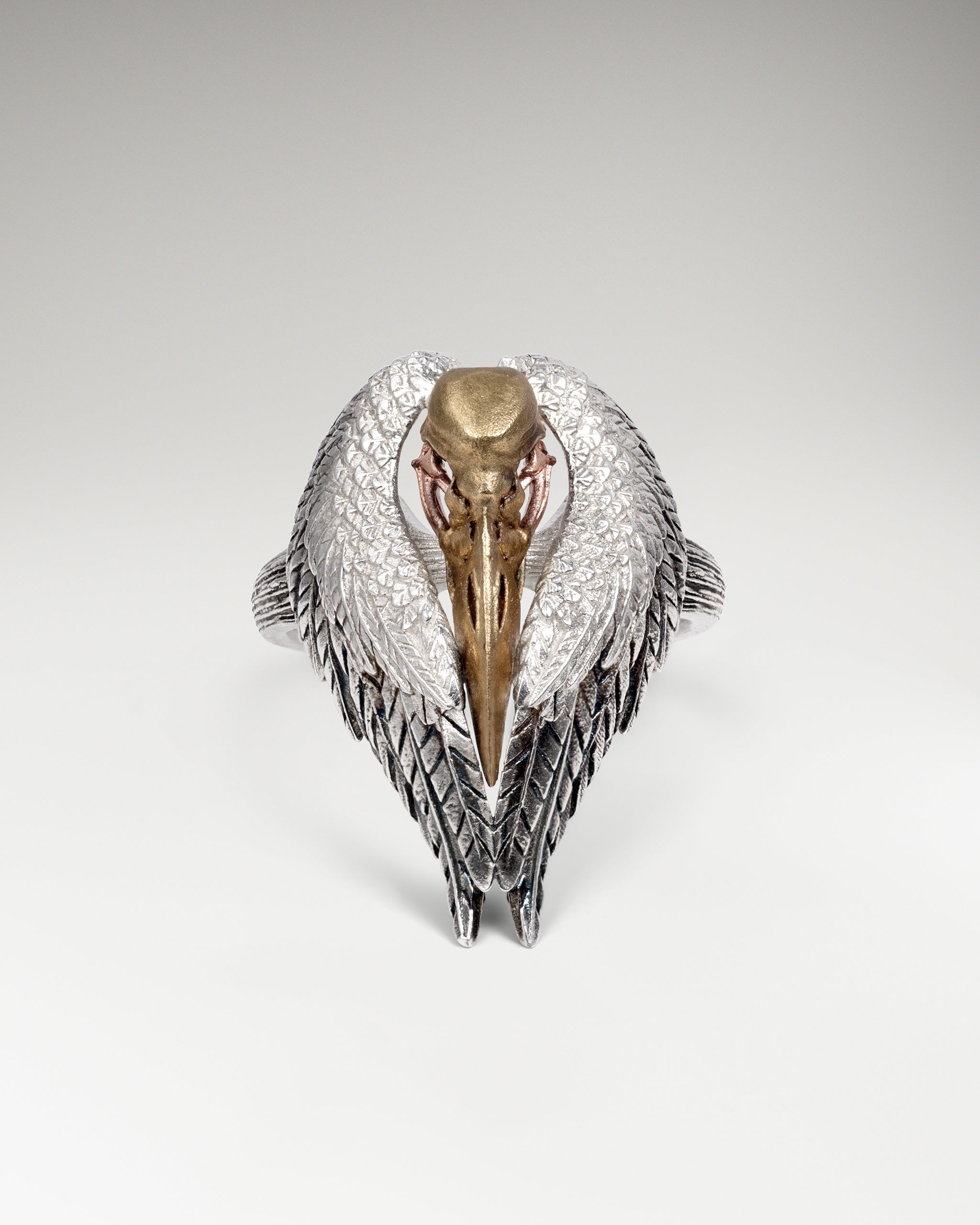Feathered Relic Ring In Sterling Silver