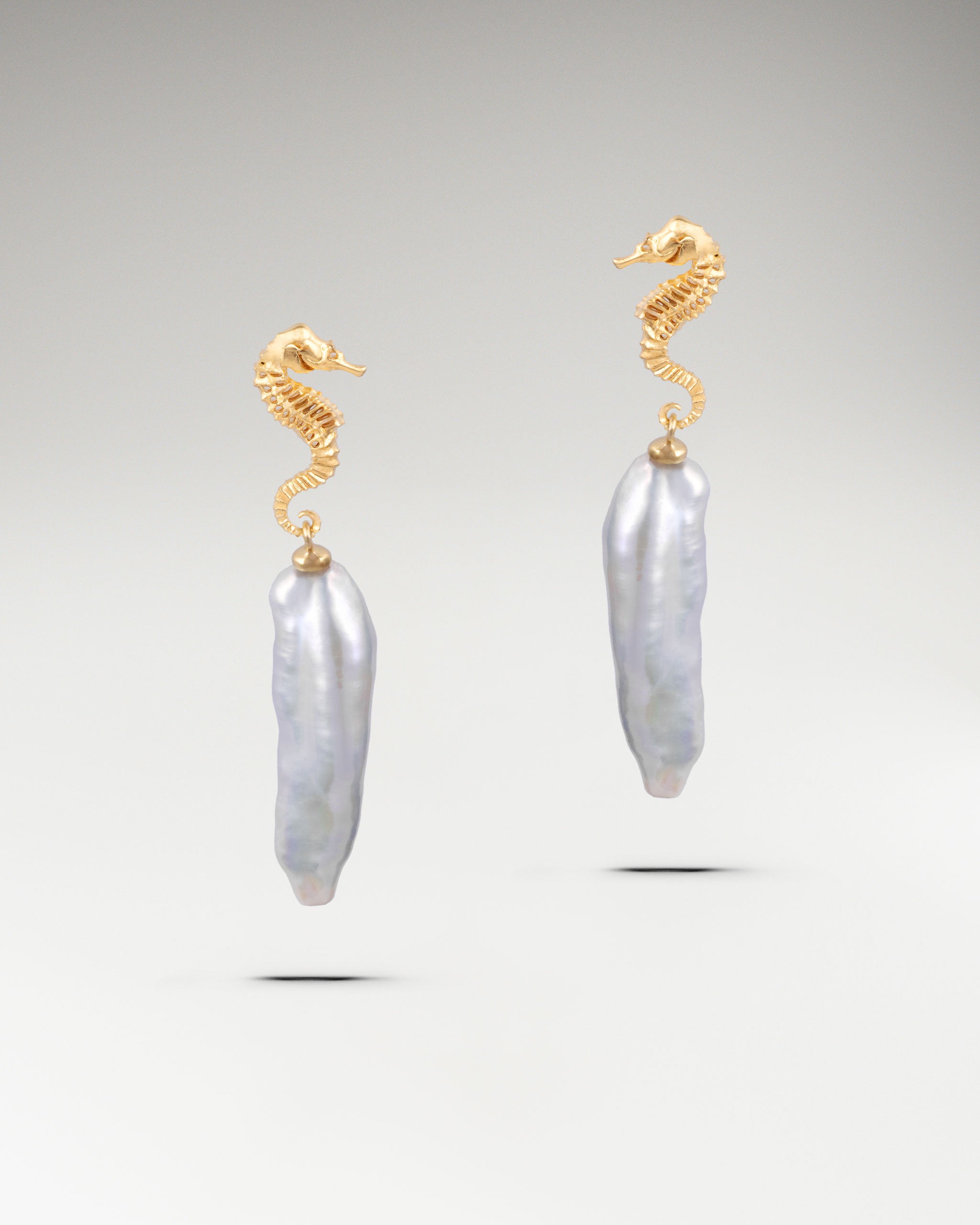 Symmarine Pearl Earrings In Sterling Silver With Baroque Pearls