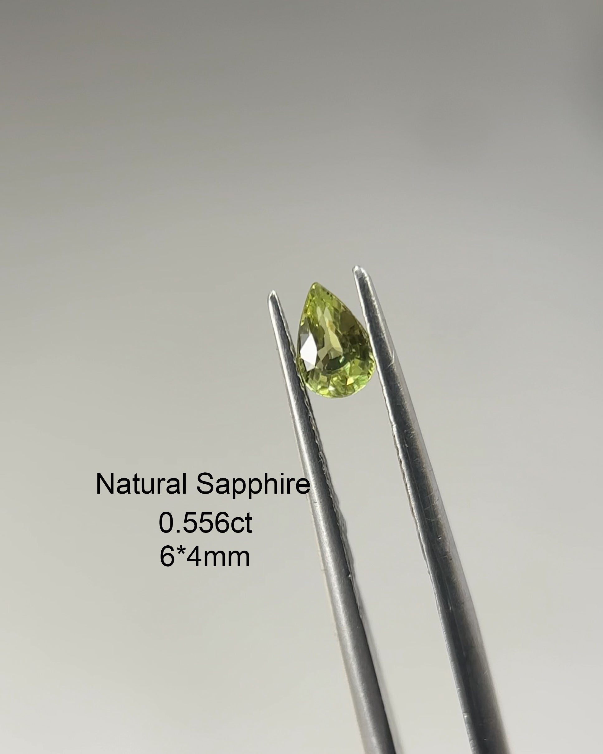 Pear Shape Natural Green Sapphire - 0.556ct