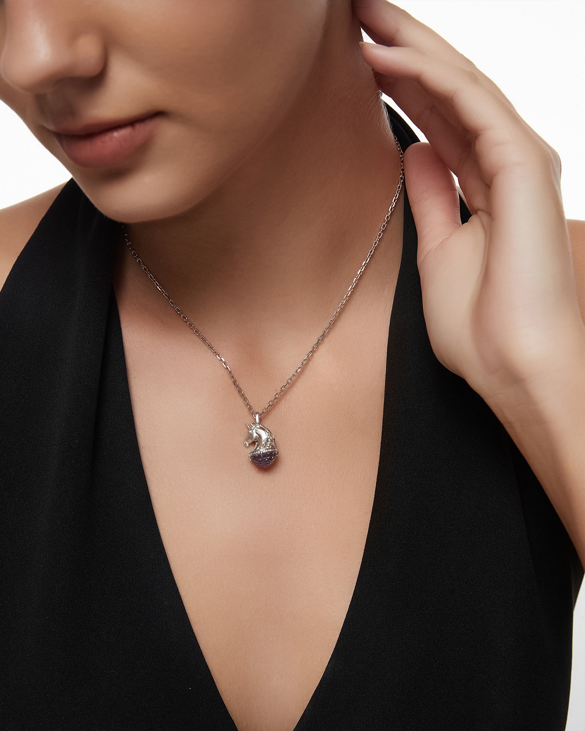 Monokeros Pendant In Sterling Silver With Amethyst (Special Offer)