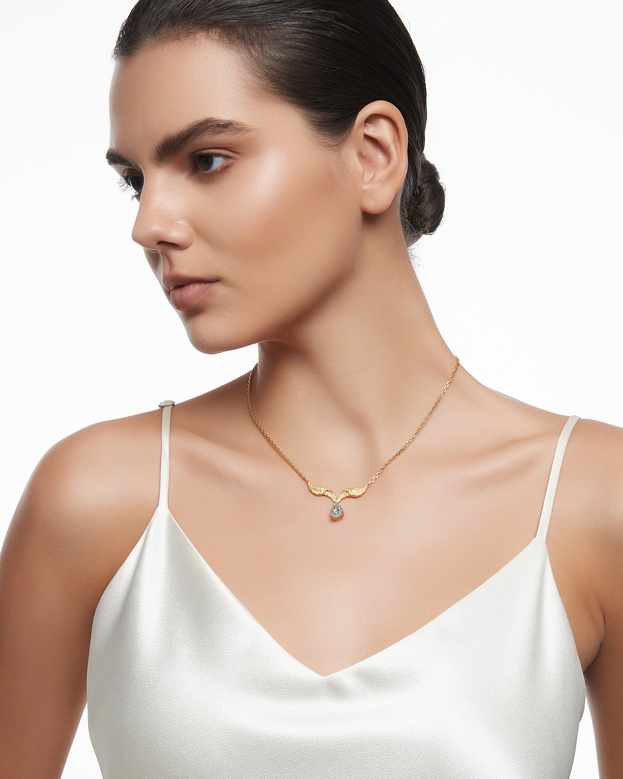 Celestia Pendant Necklace In Sterling Silver With Topaz