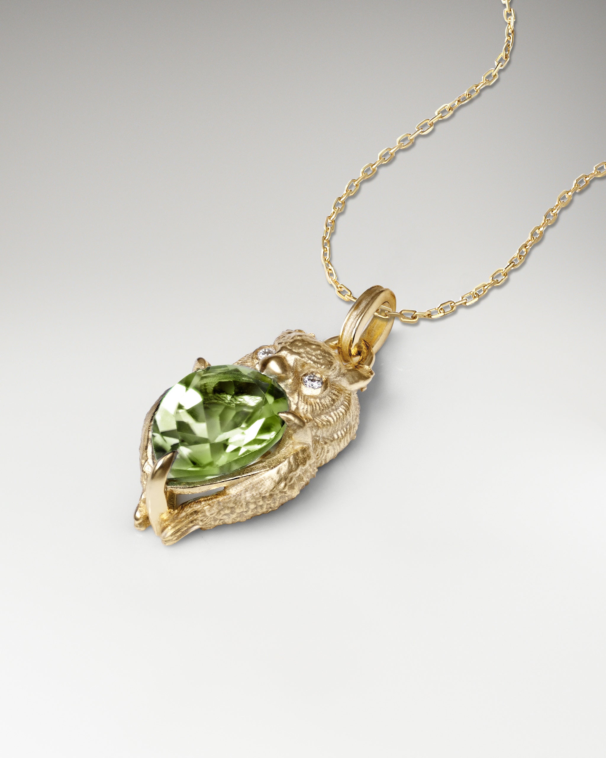 Wisdom Owl Necklace In Sterling Silver With Topaz