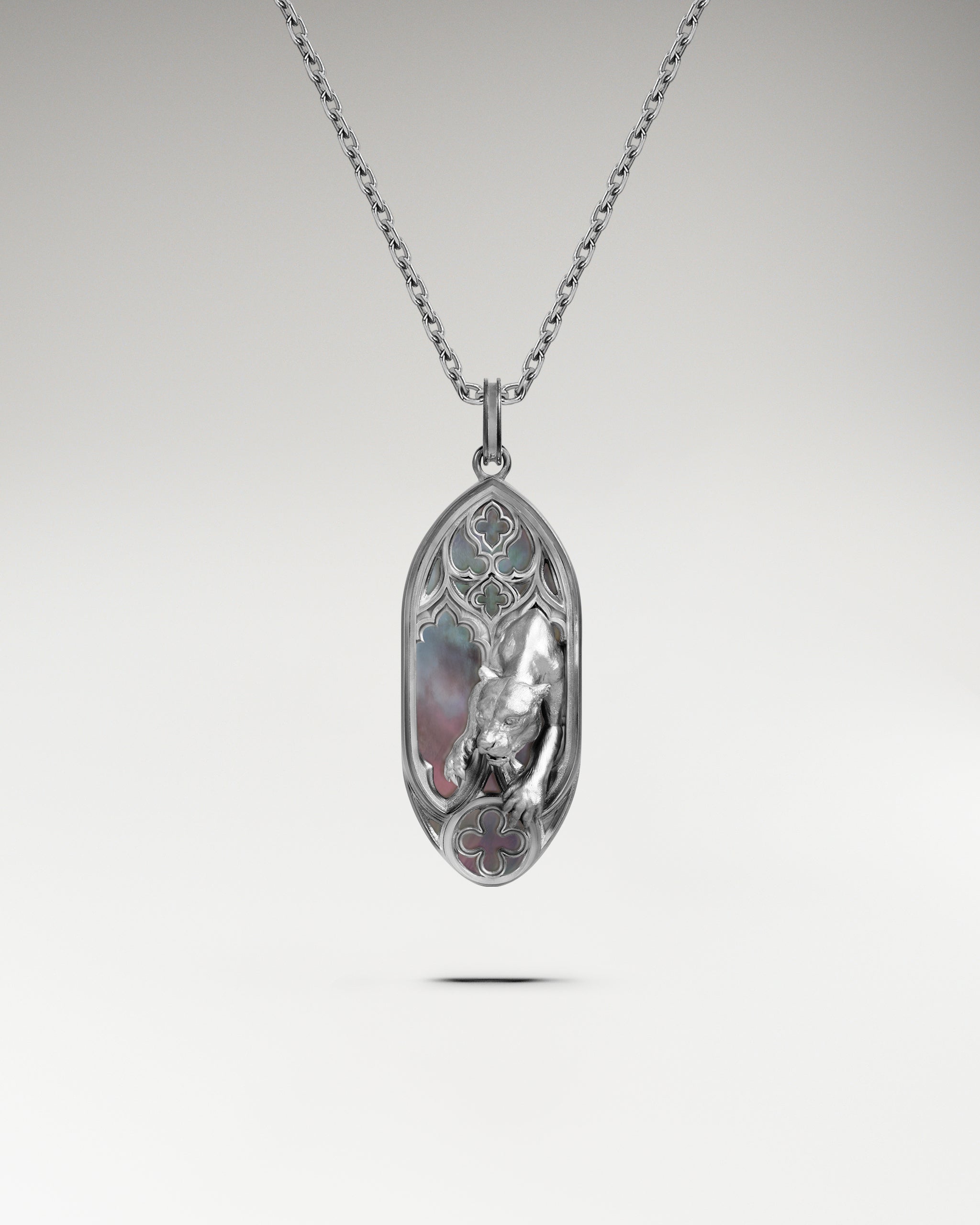 Dusk Guardian Necklace In Sterling Silver With Black Nacre (Special Offer)