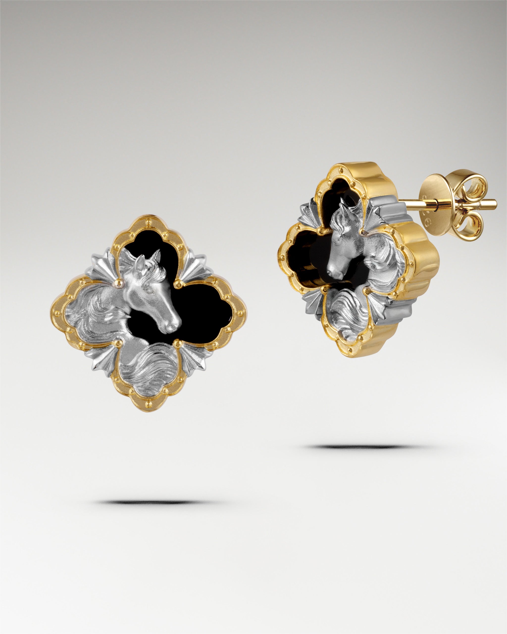 Noble Encounter Earrings In Sterling Silver With Black Agate