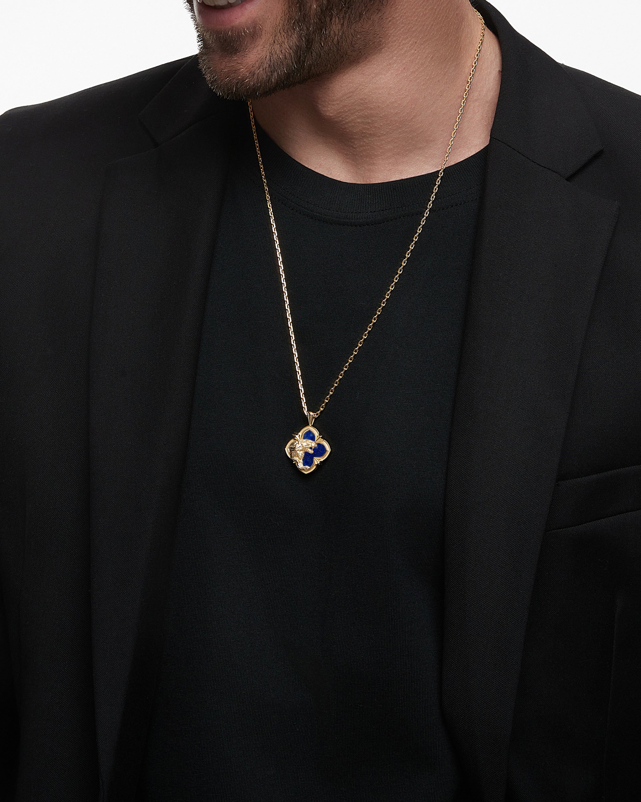 Collana con ciondolo Incontro selvaggio in argento sterling con lapislazzuli