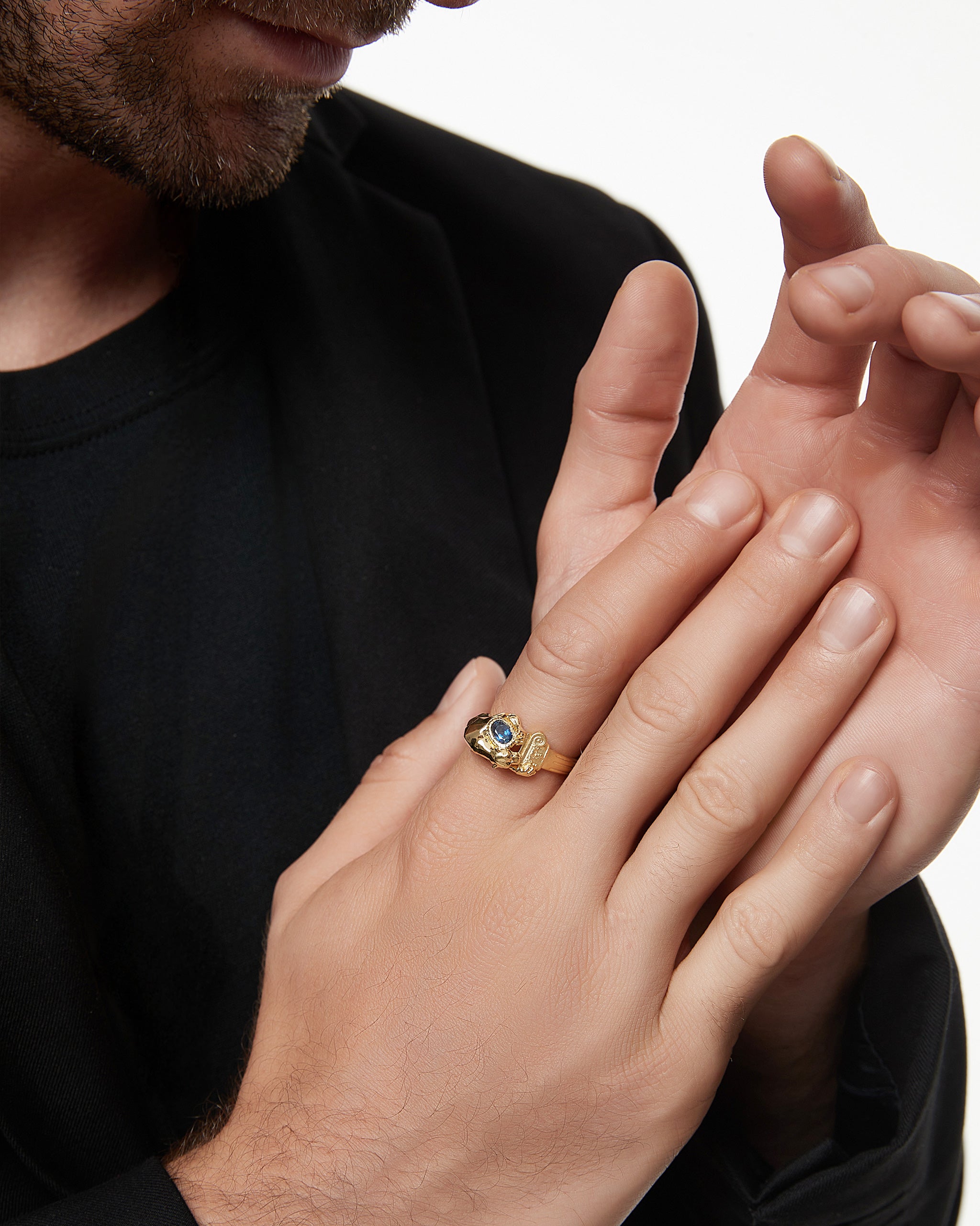 Dusk Guardian Ring In Sterling Silver With Ruby