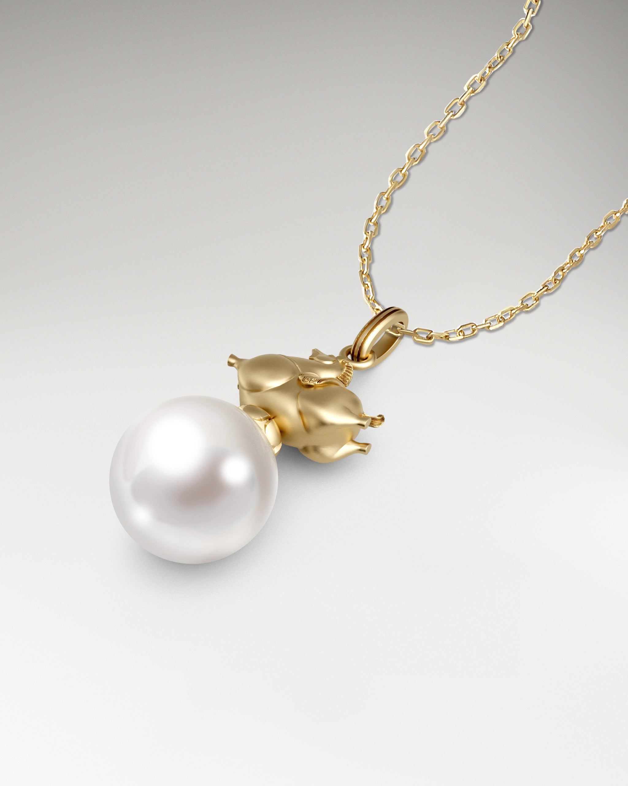 Whimsical Pony Pendant Necklace In Sterling Silver With Pearls