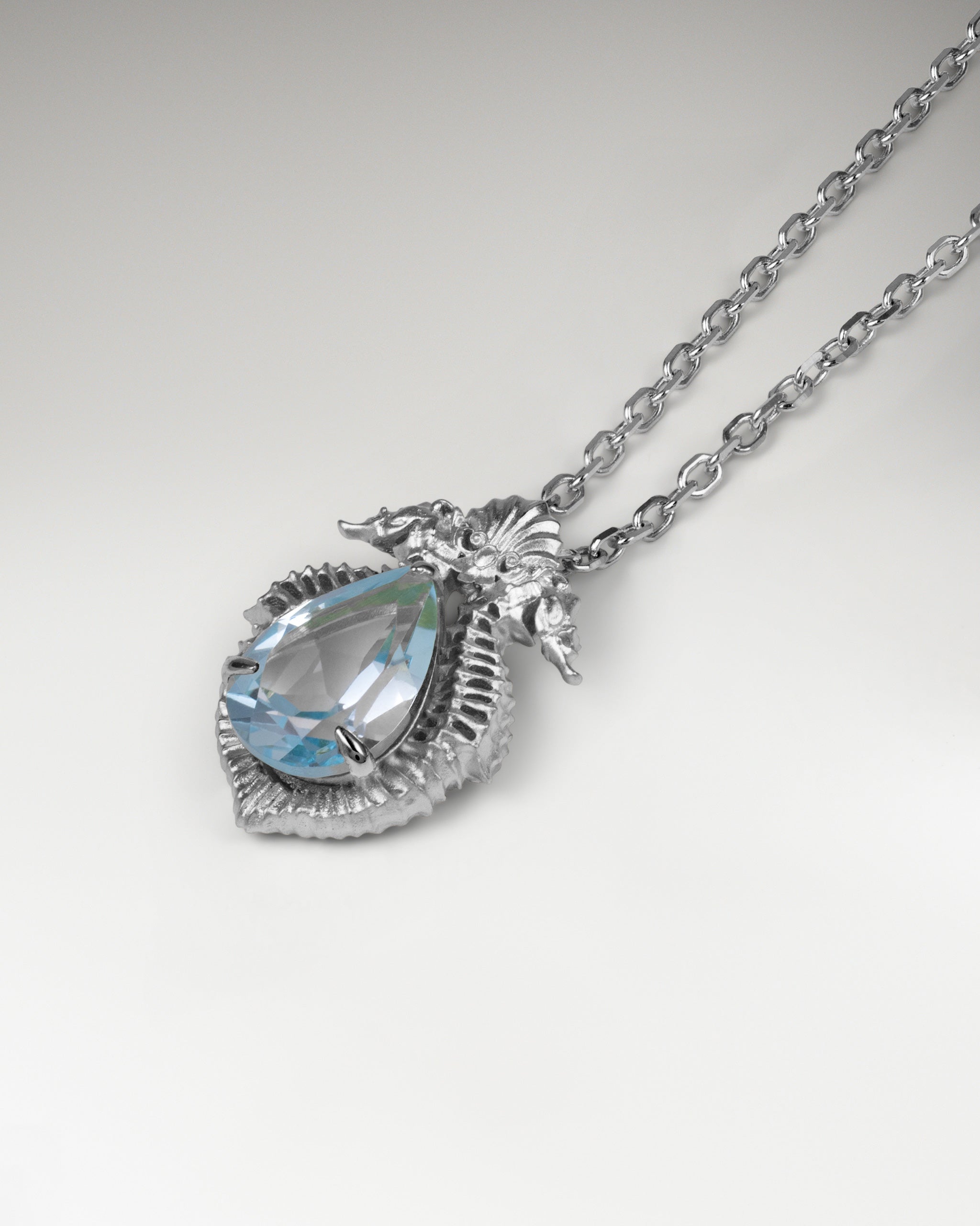 Symmarine Necklace In Sterling Silver With Topaz