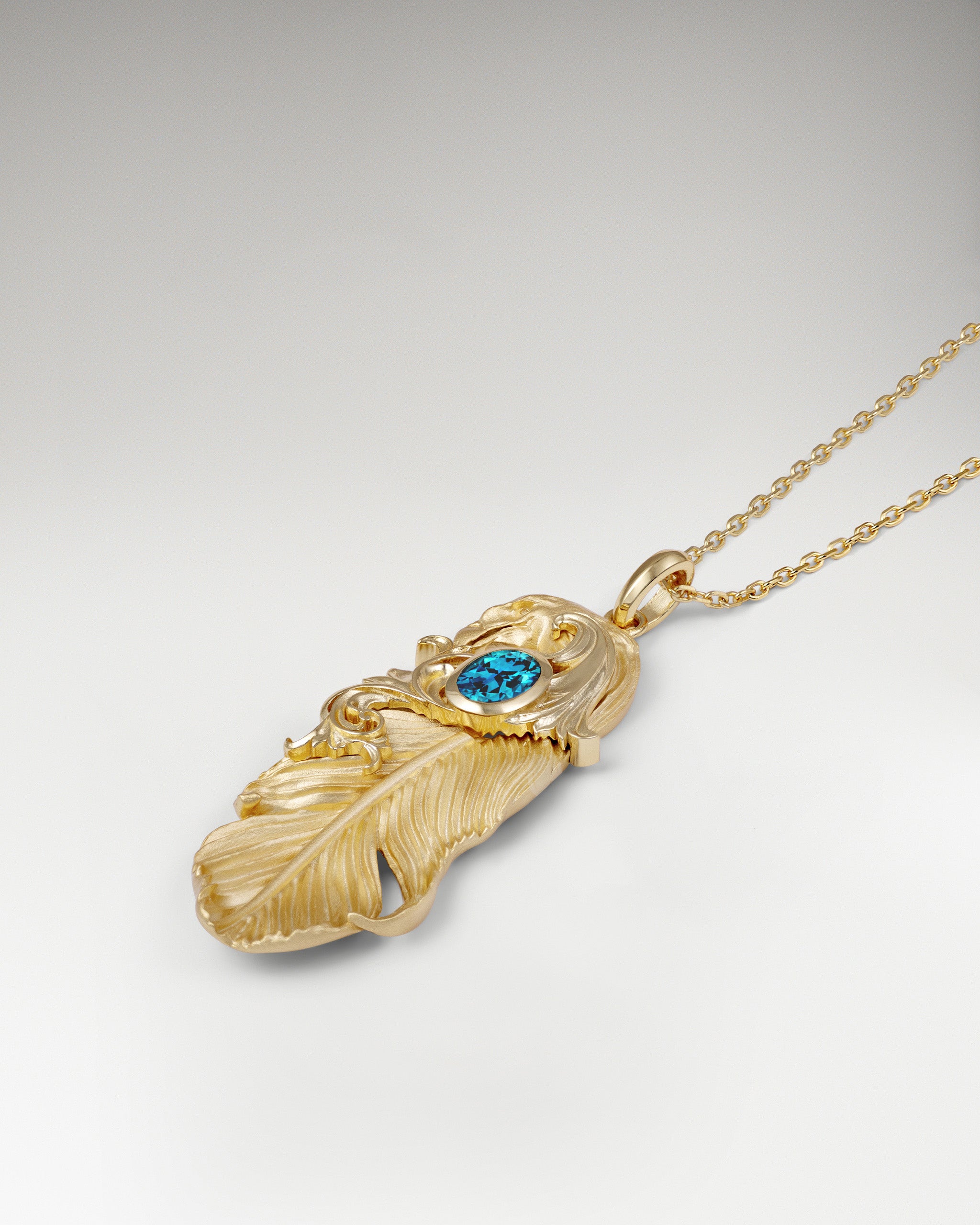 Indigenous Meets Baroque Pendant Necklace In Sterling Silver With Blue Topaz (Special Offer)