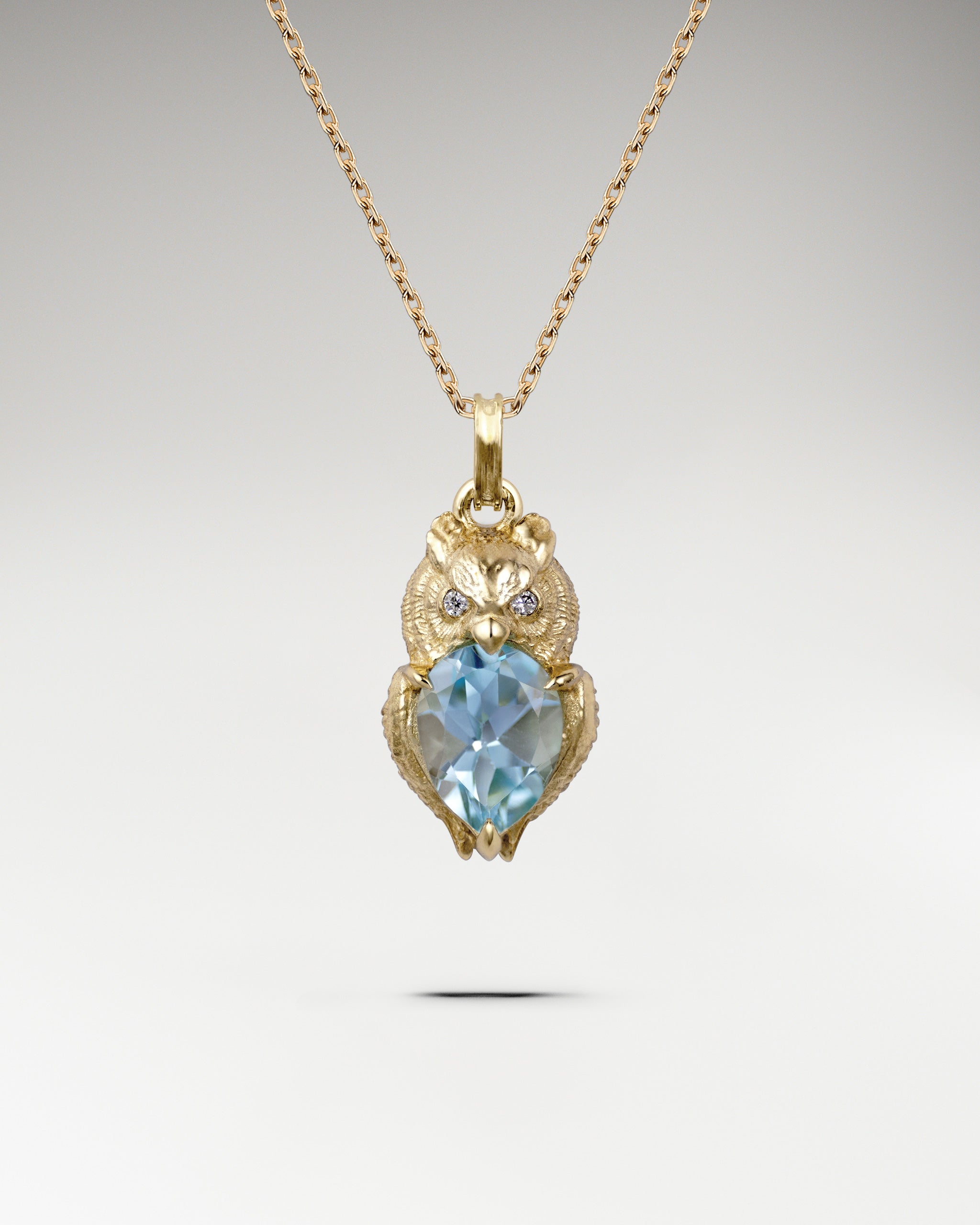 Wisdom Owl Necklace In Sterling Silver With Topaz