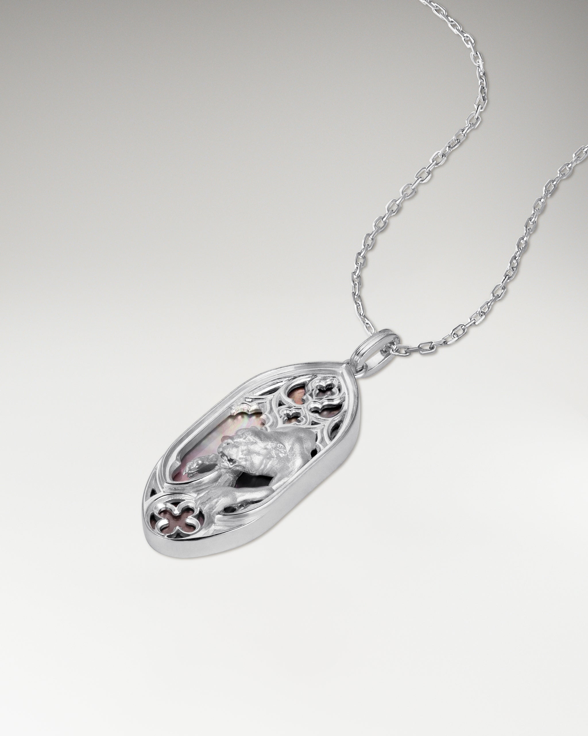 Dusk Guardian Necklace In Sterling Silver With Black Nacre (Special Offer)