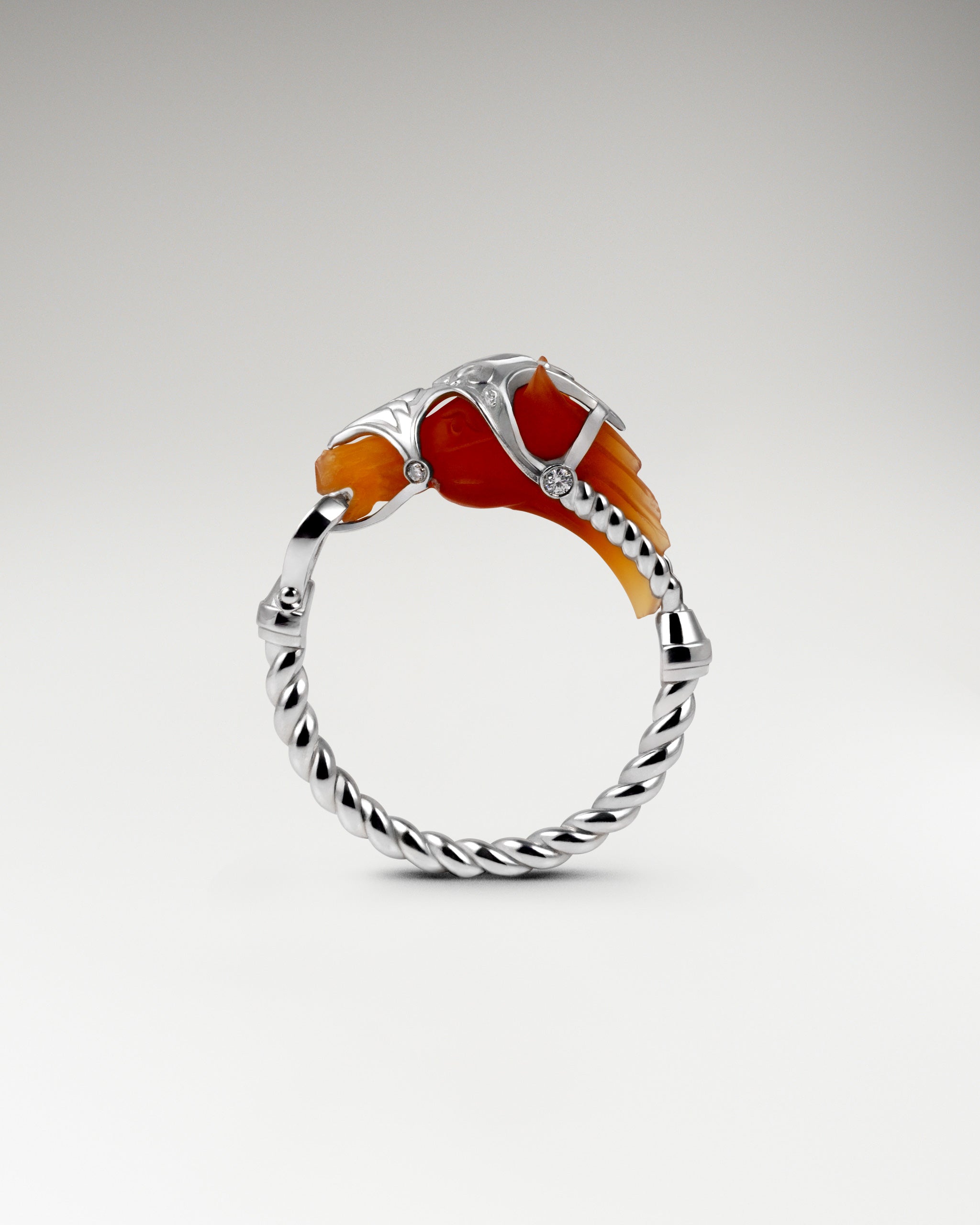 Bague Wild Range en argent sterling et agate noire avec moissanite