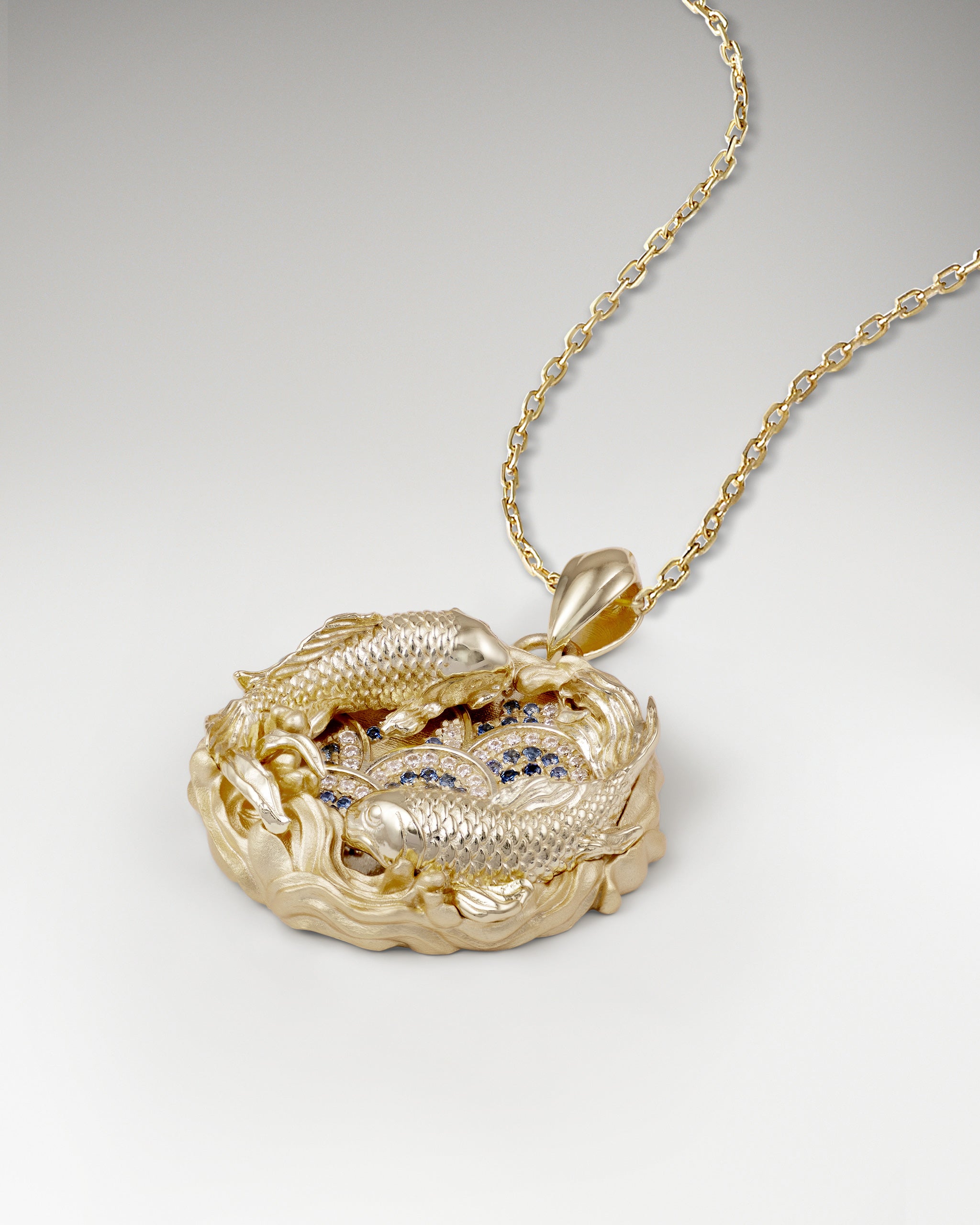 Serene Waves In Gold Vermeil With Blue Sapphire