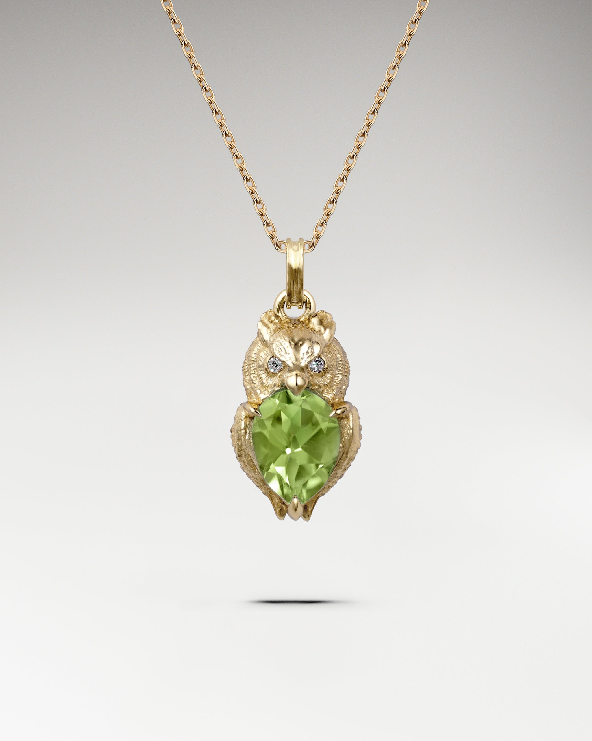 Wisdom Owl Necklace In Sterling Silver With Topaz