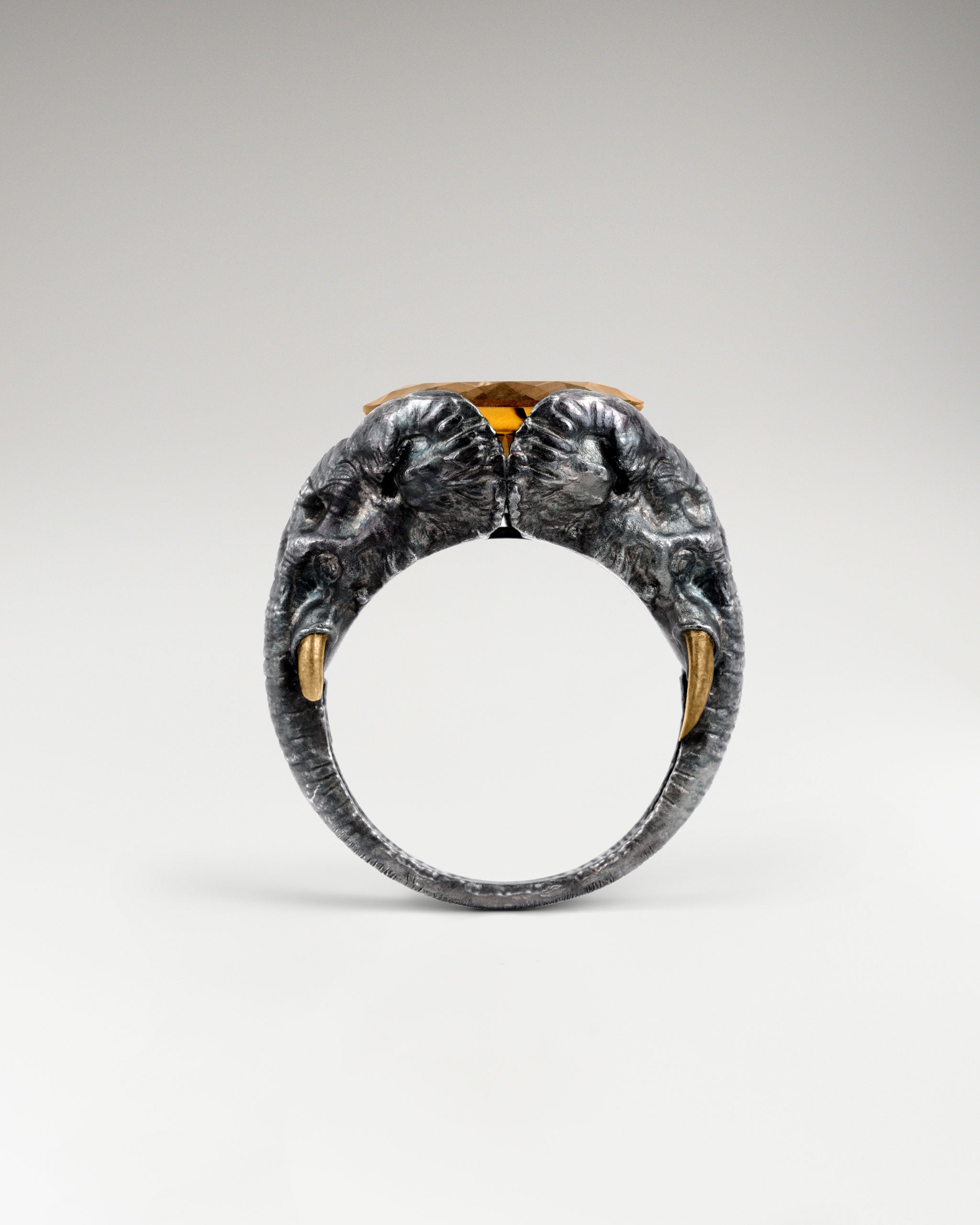 Anello Wild Ranging in argento sterling e agata nera con moissanite