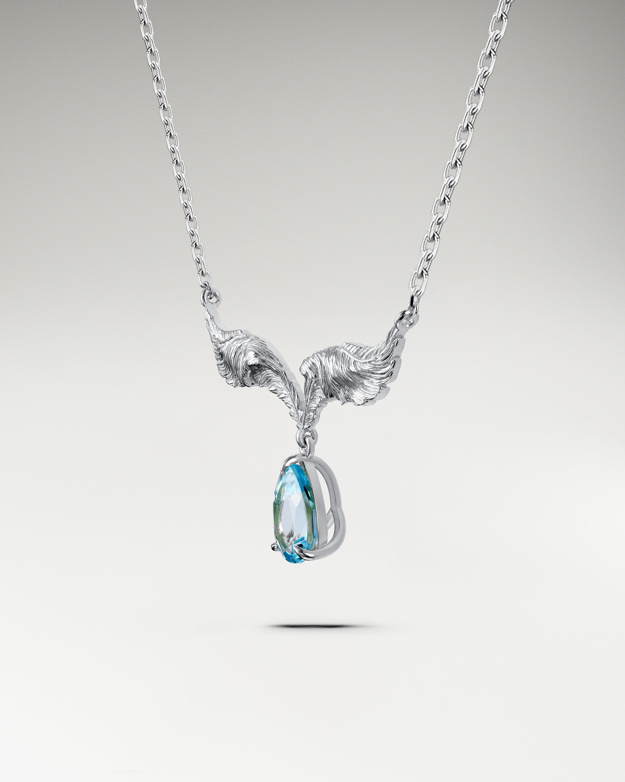 Celestia Pendant Necklace In Sterling Silver With Topaz