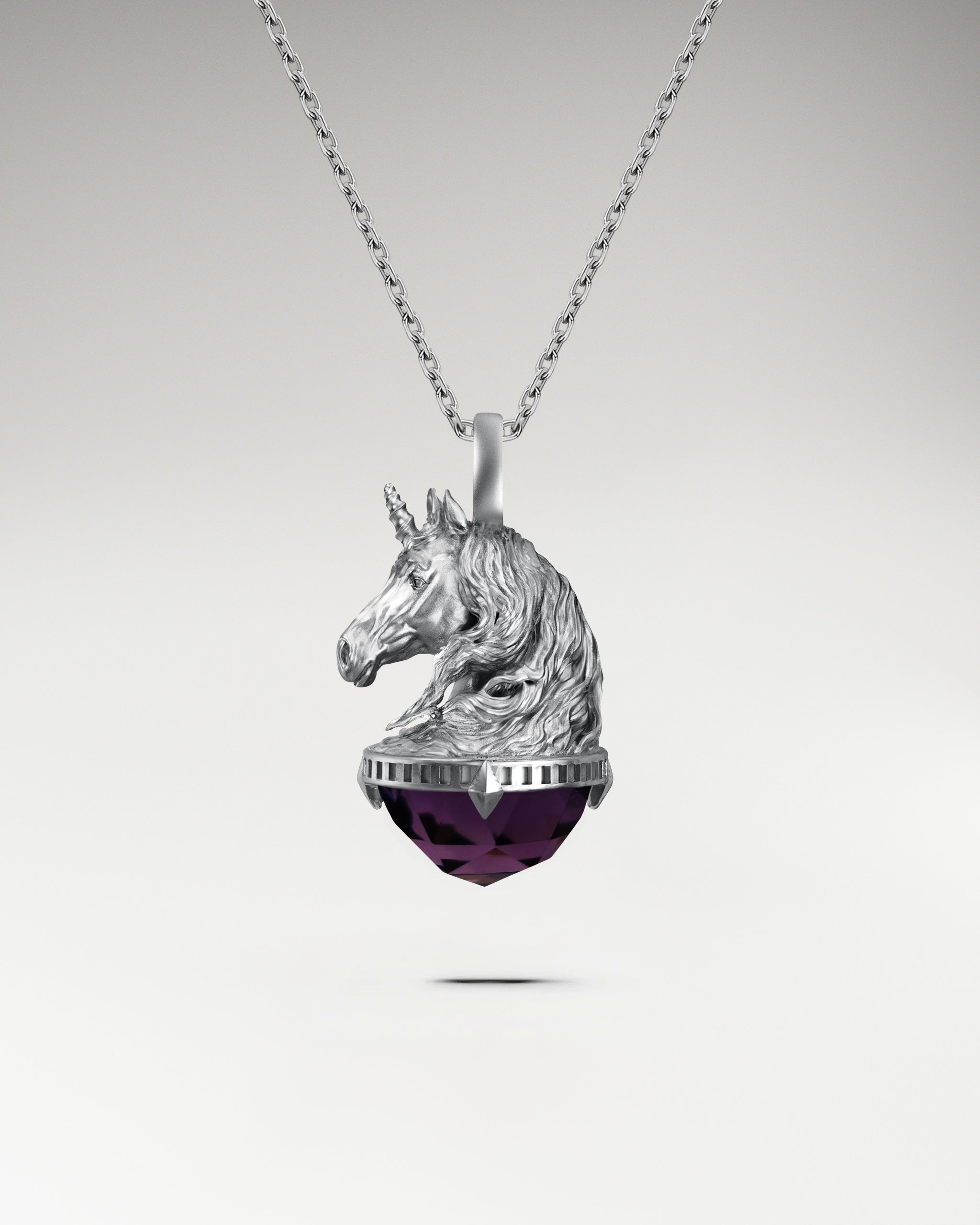 Monokeros Pendant In Sterling Silver With Amethyst (Special Offer)