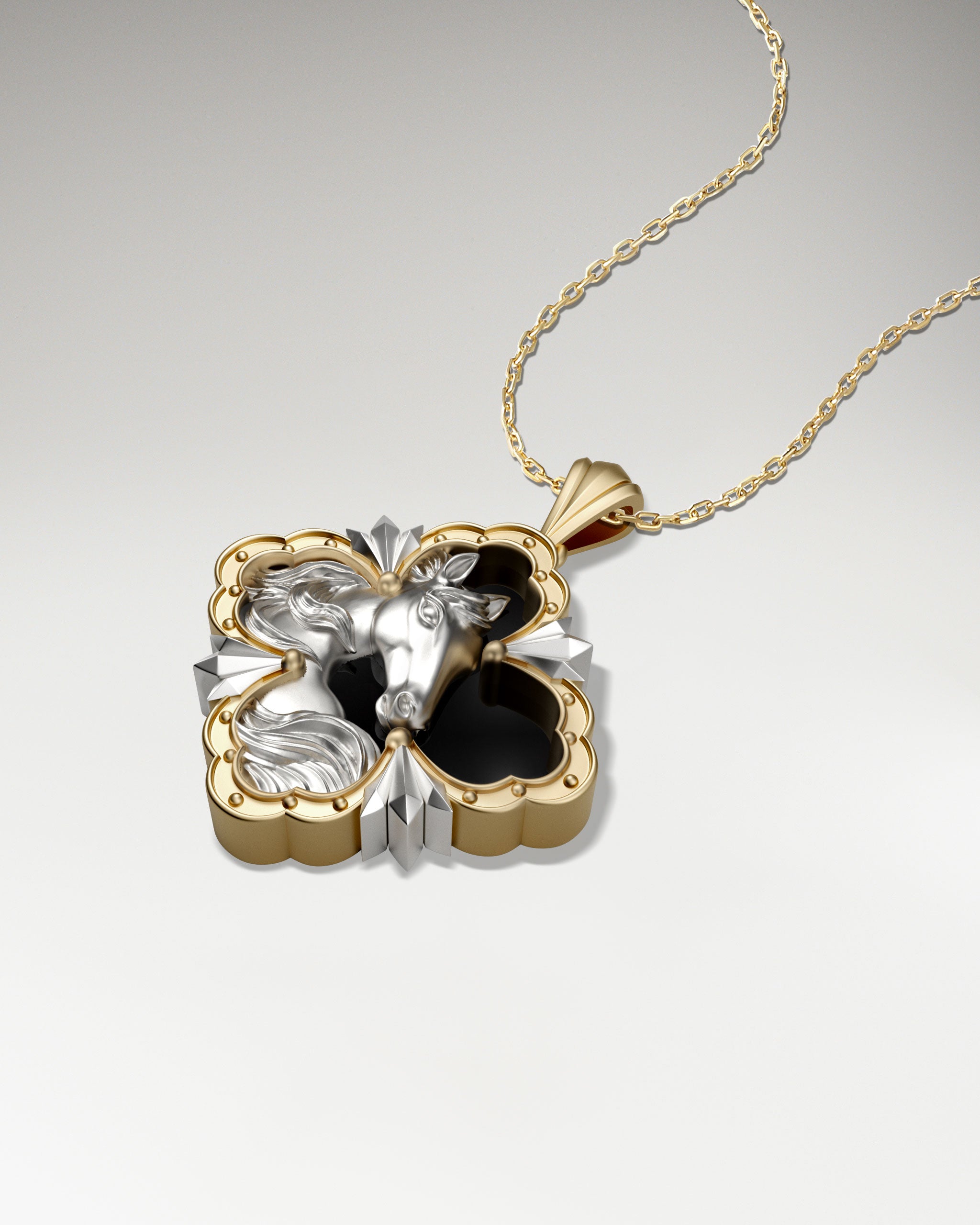 Noble Encounter Pendant In Sterling Silver With Black Agate