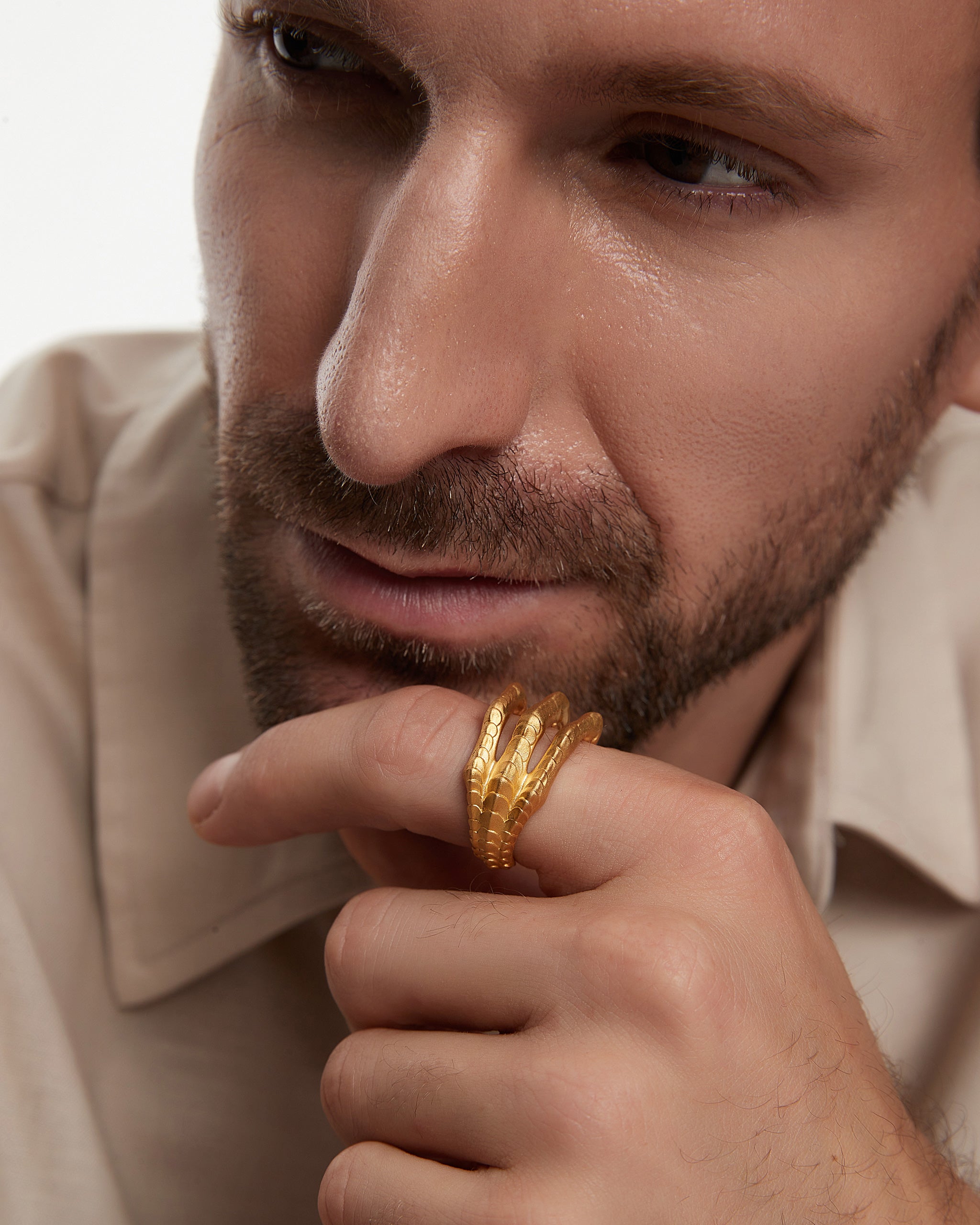 Eagle Talons Ring In Gold Vermeil