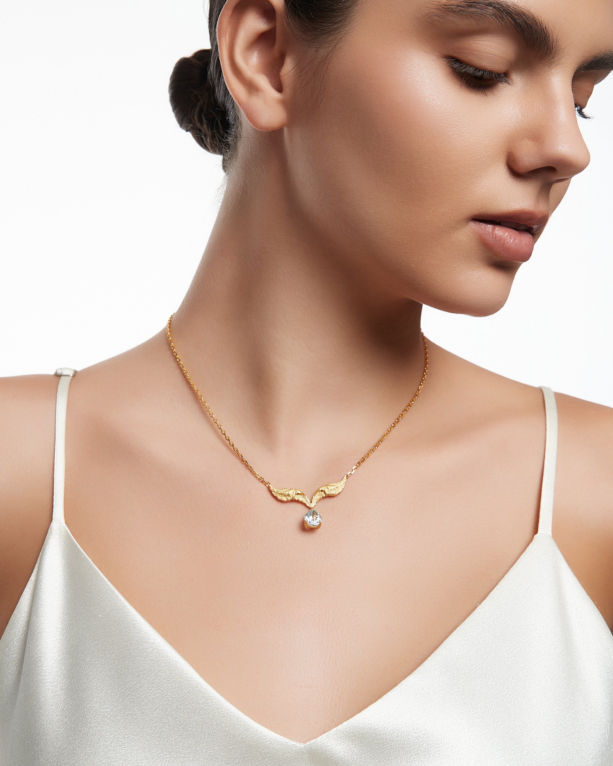 Celestia Pendant Necklace In Sterling Silver With Topaz