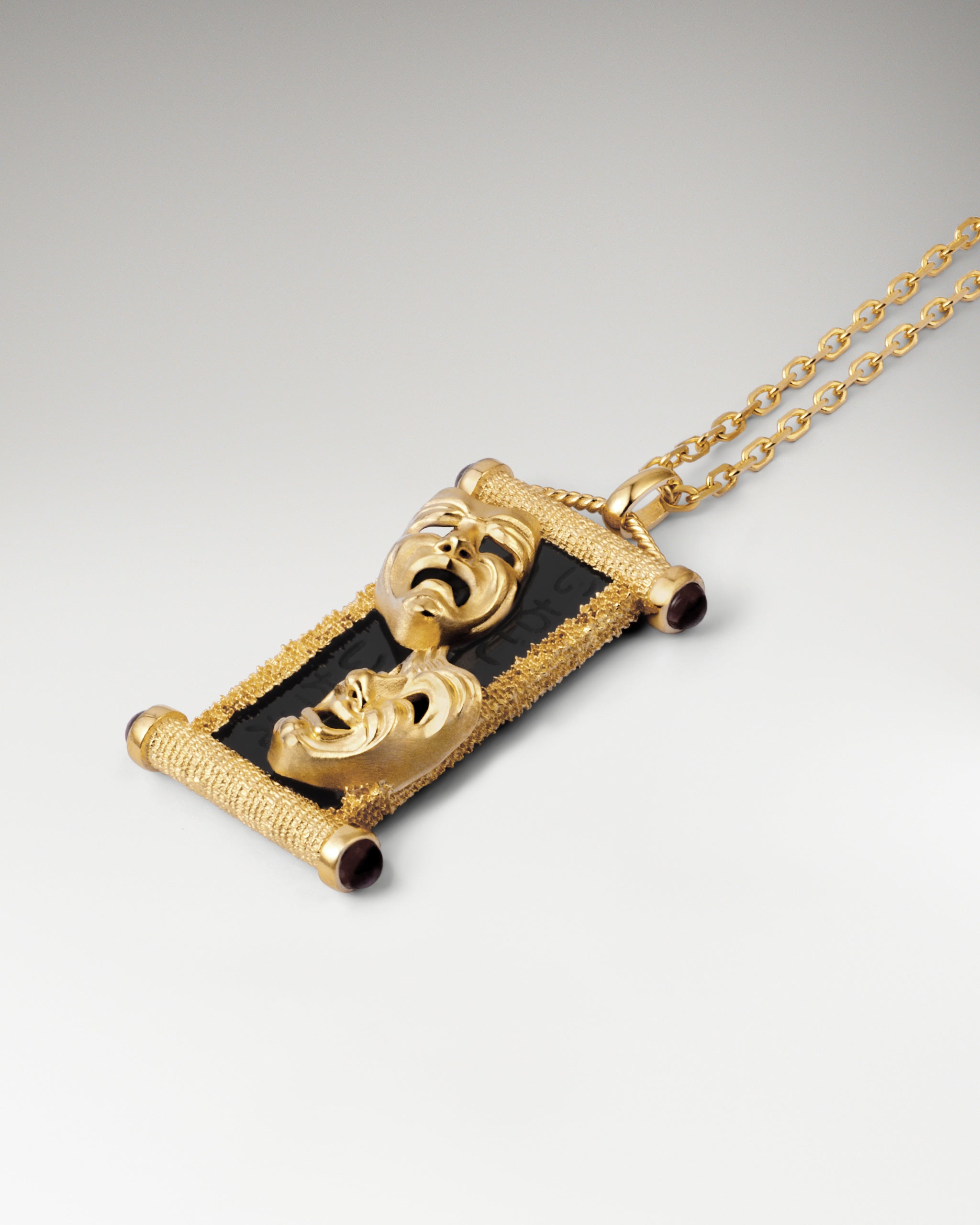 Dual Drama Pendant Necklace In Sterling Silver With Black Agate