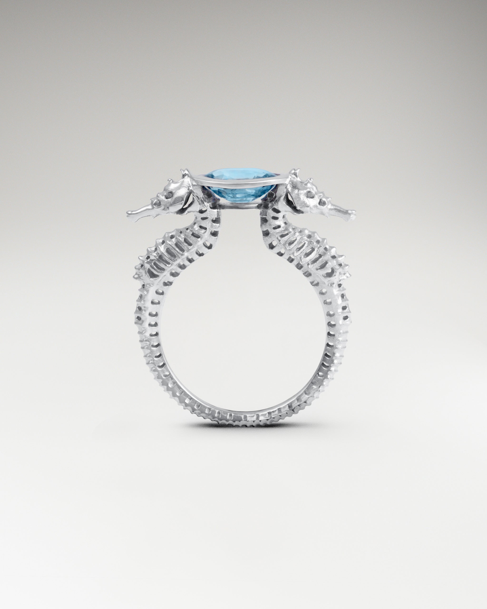 Symmarine Ring In Sterling Silver With Blue Topaz