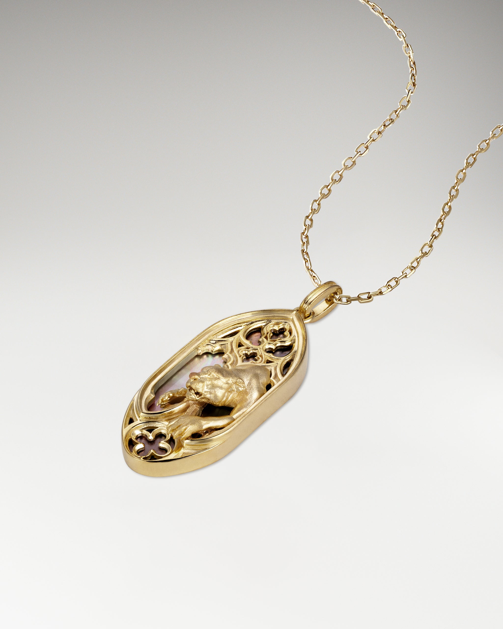 Dusk Guardian Neckalce In Sterling Silver With Black Nacre