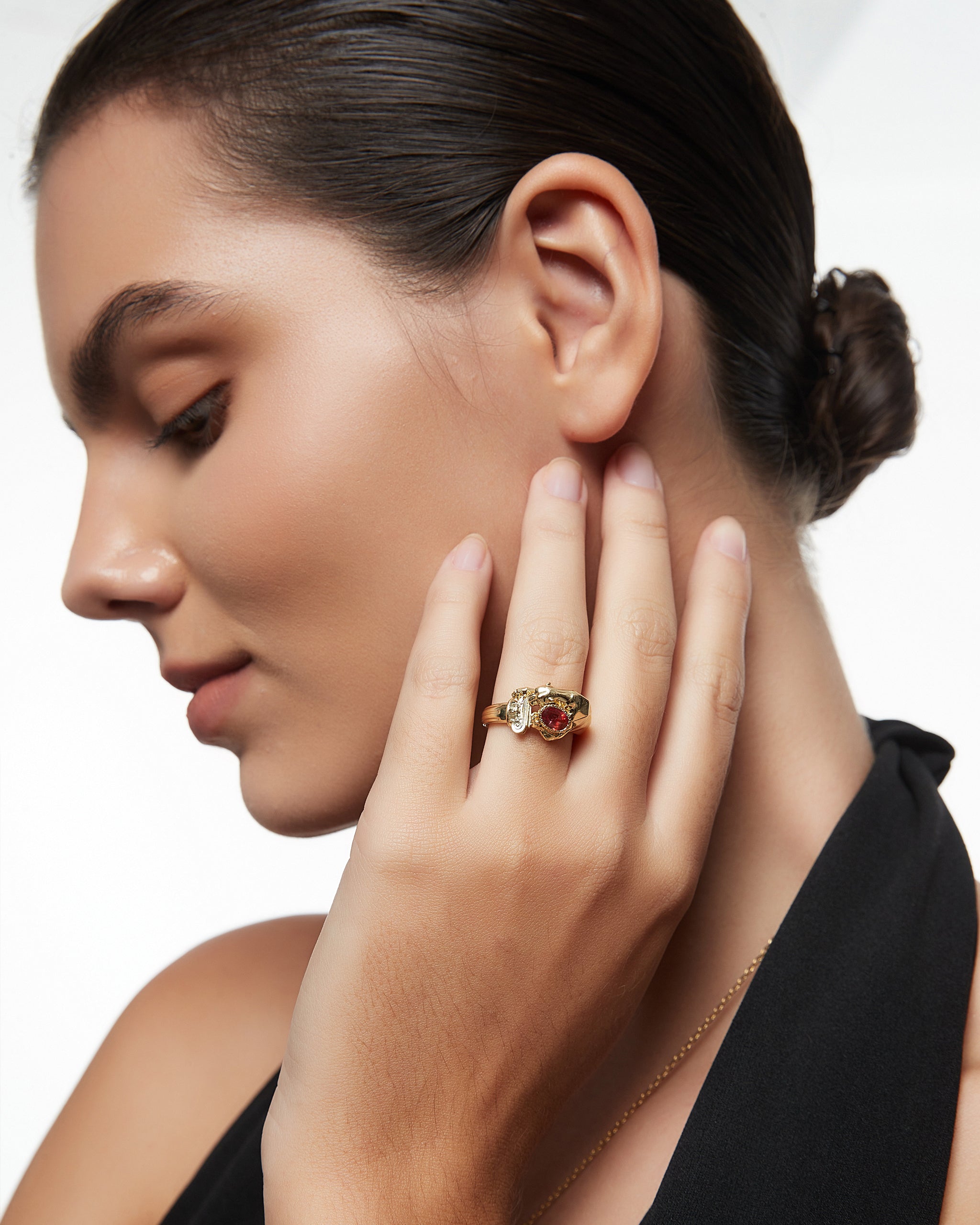 Dusk Guardian Ring In Gold Vermeil With Ruby