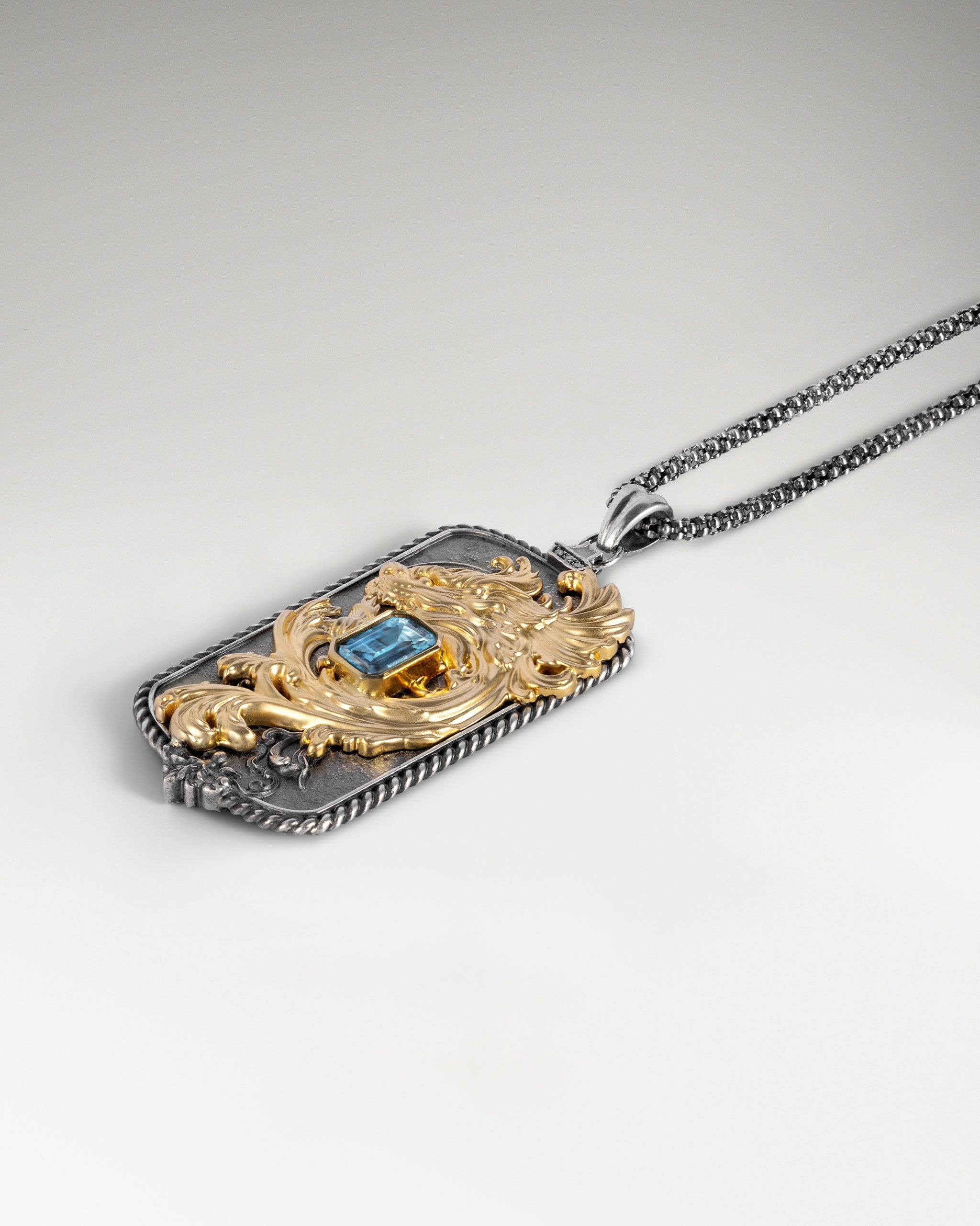 Collana pendente con Ember Antico in Argento Sterling con Topazio