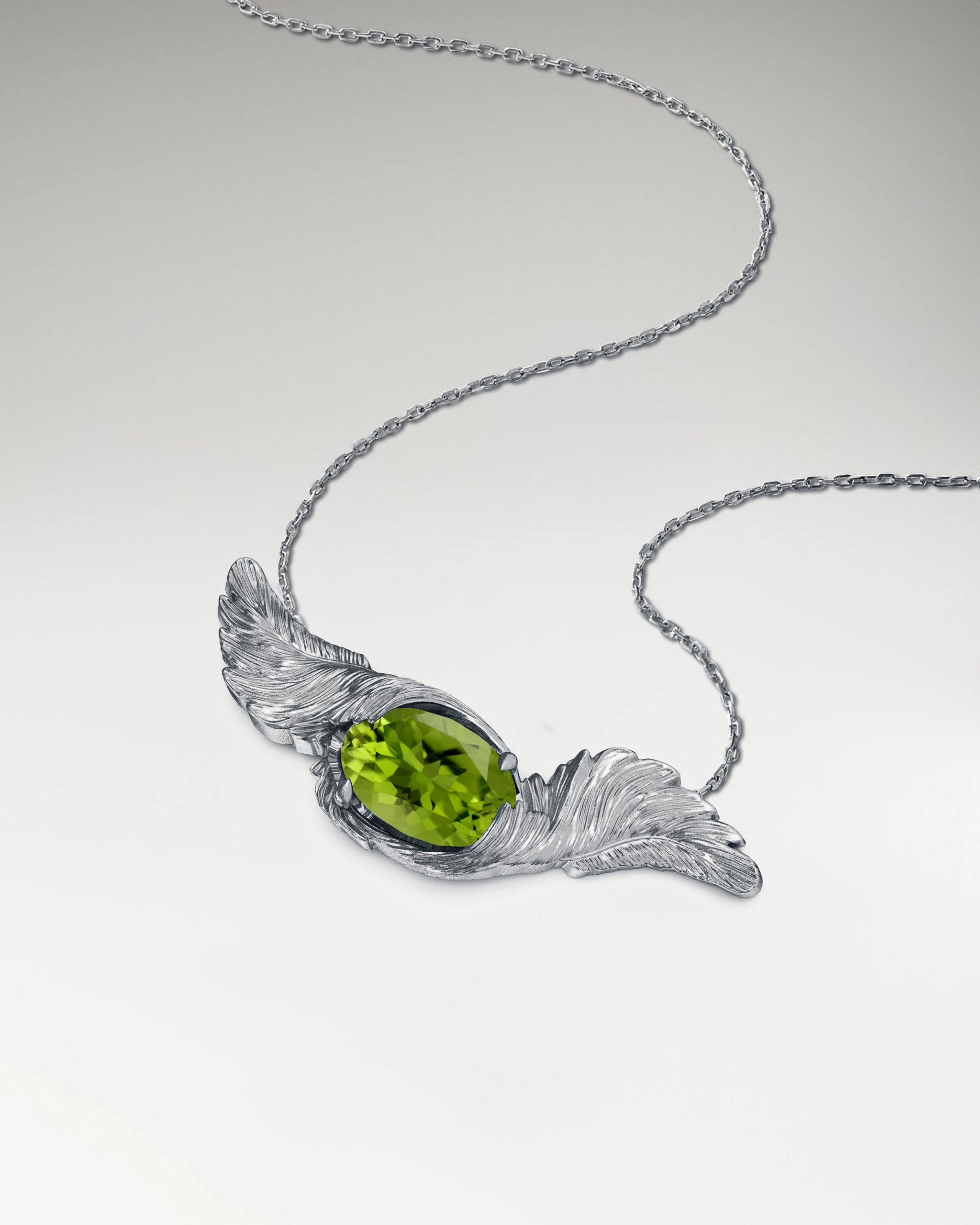 Collana Con Pendente Abbraccio Piuma In Argento Sterling Con Topazio