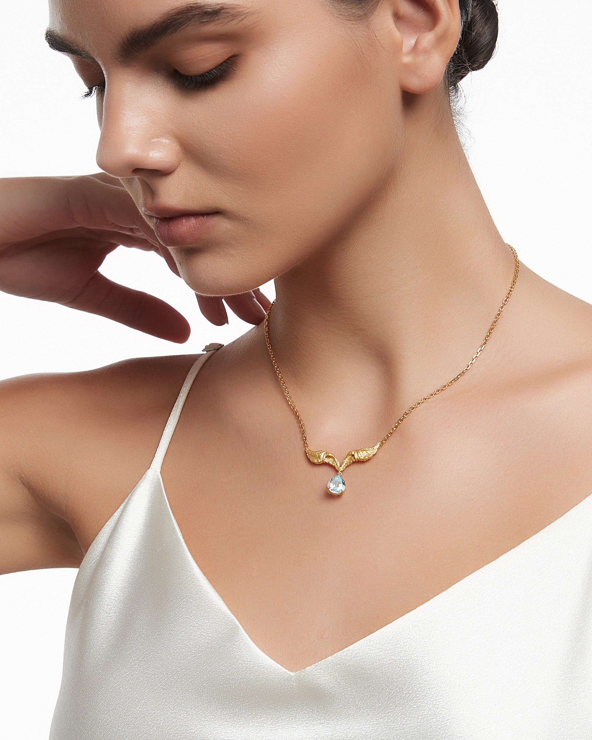 Celestia Pendant Necklace In Sterling Silver With Topaz