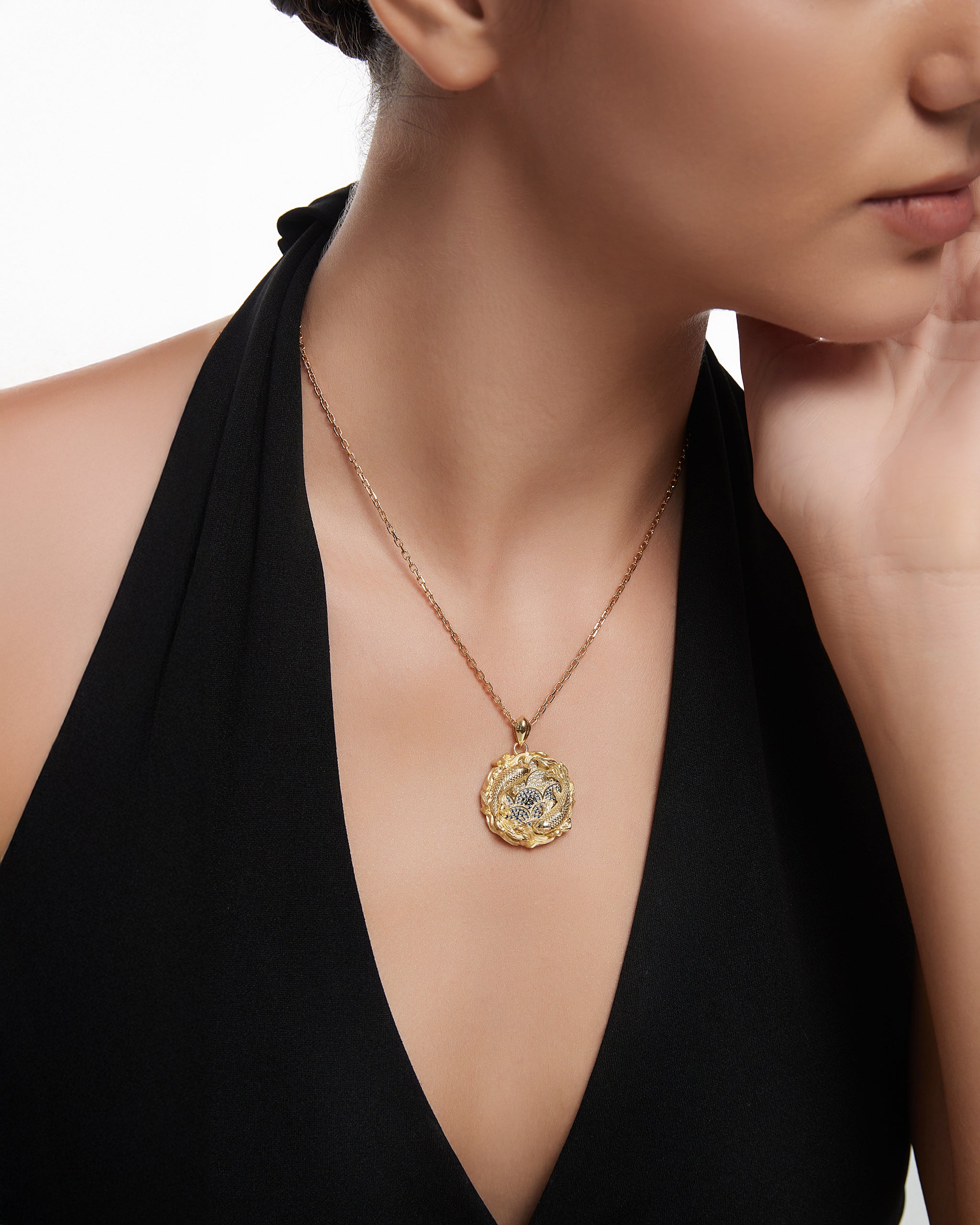 Serene Waves In Gold Vermeil With Blue Sapphire