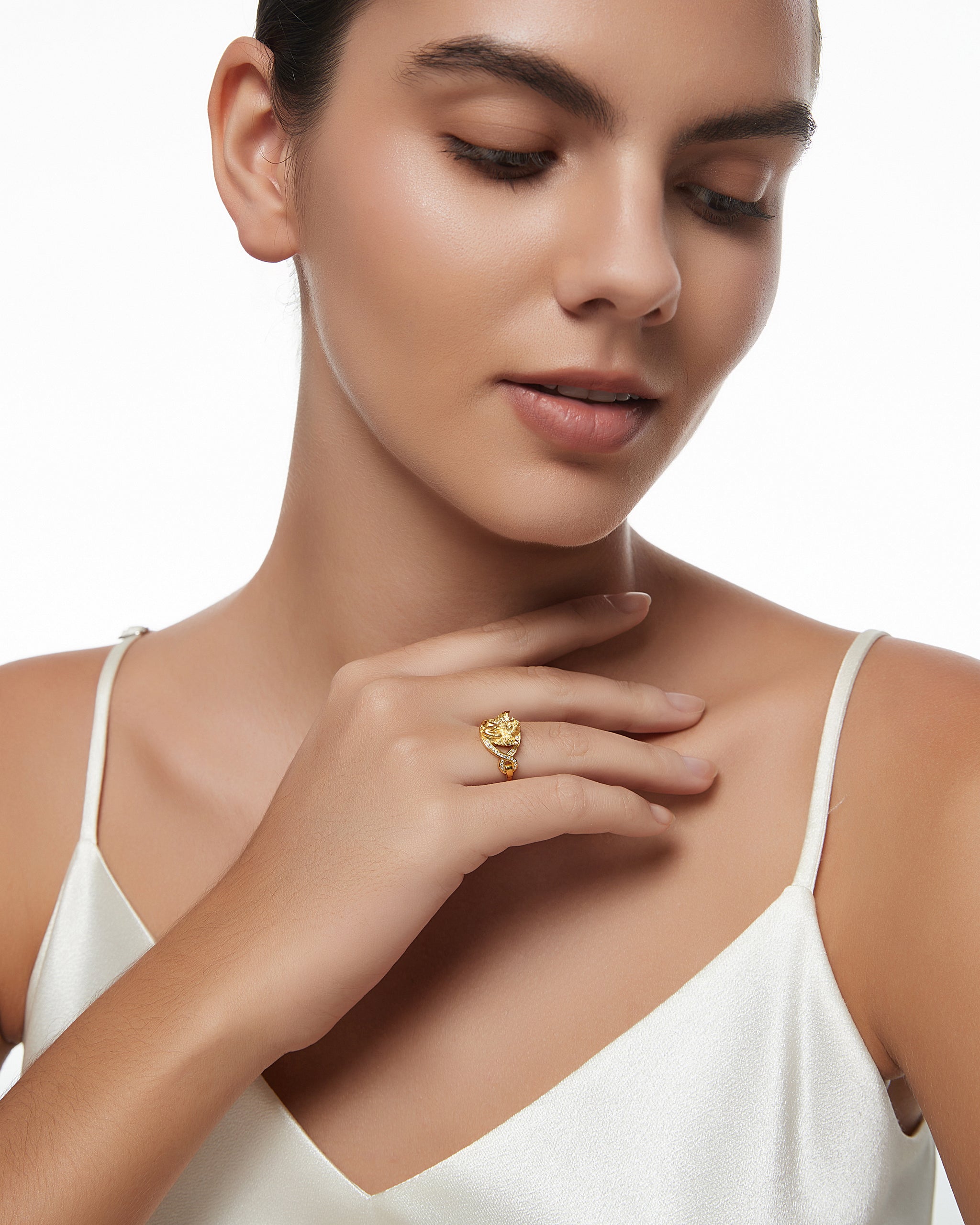 Eternal Guardian Ring In Sterling Silver With Moissanite