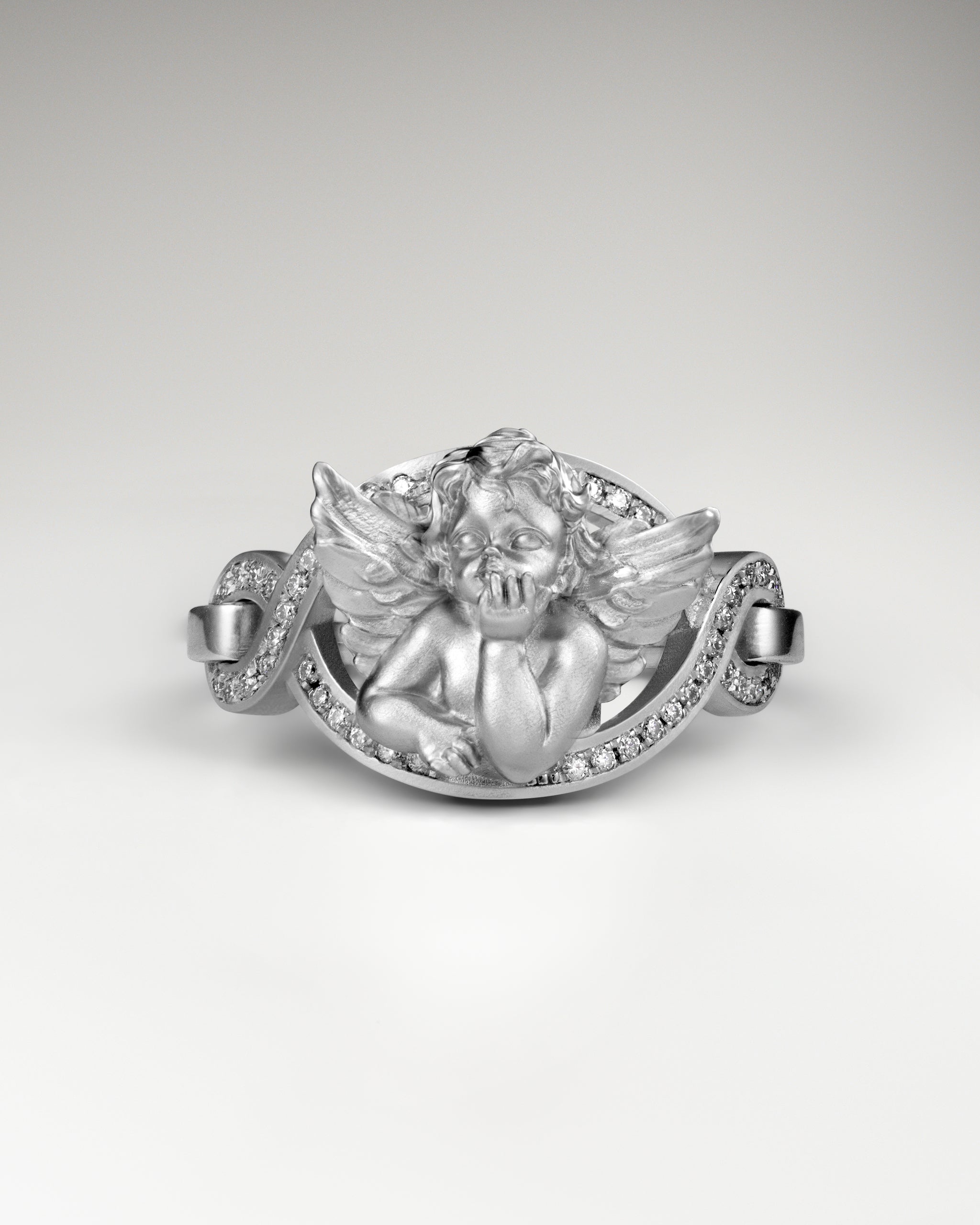 Eternal Guardian Ring In Sterling Silver With Moissanite