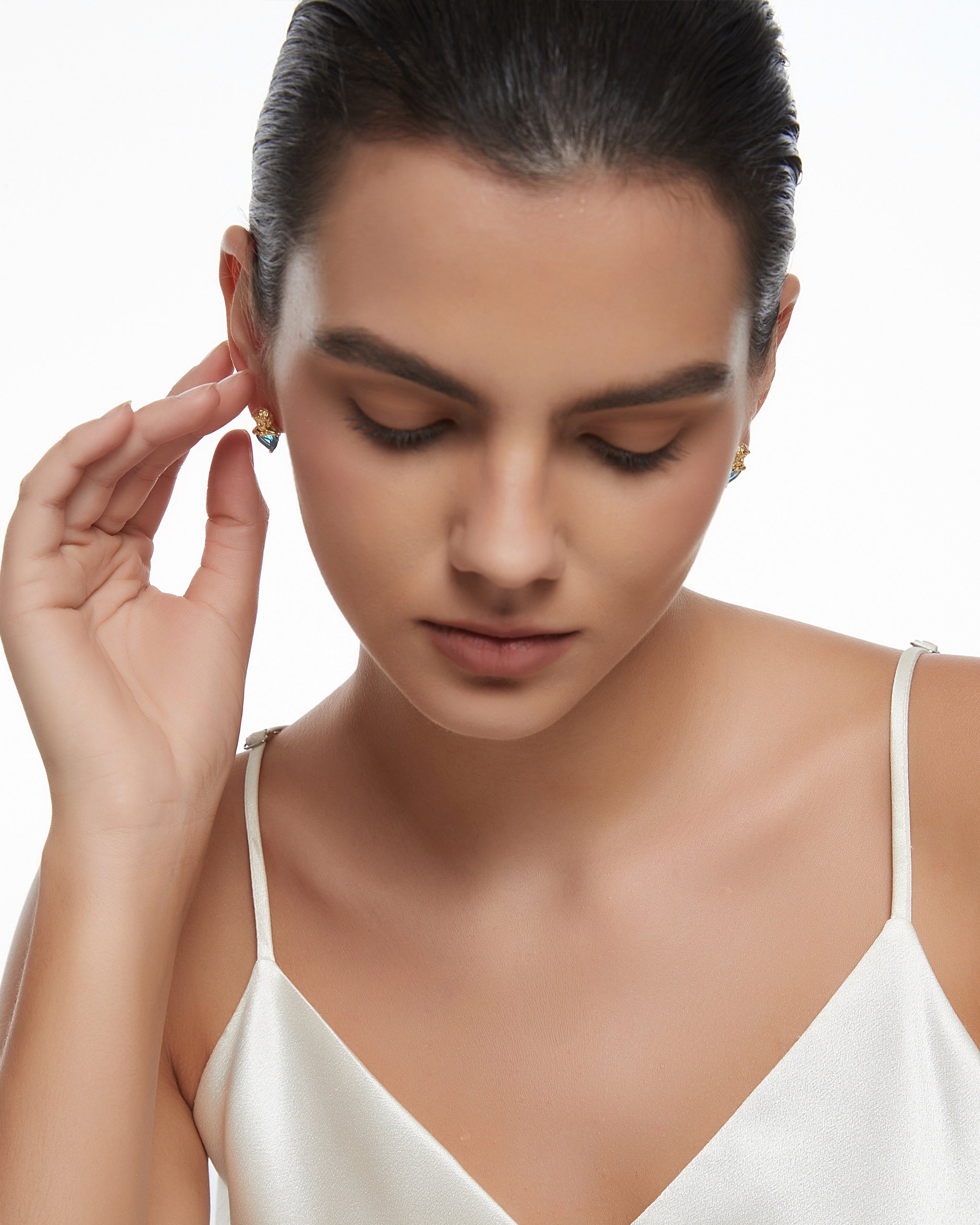 The Keeper’s Heart Earrings In Sterling Silver With Topaz