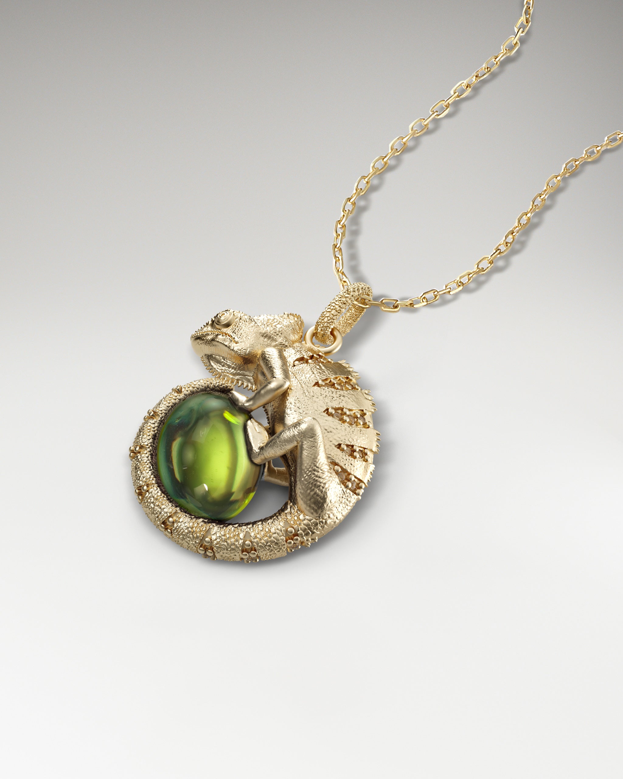 Chameleon’s Embrace Pendant In Sterling Silver With Opal