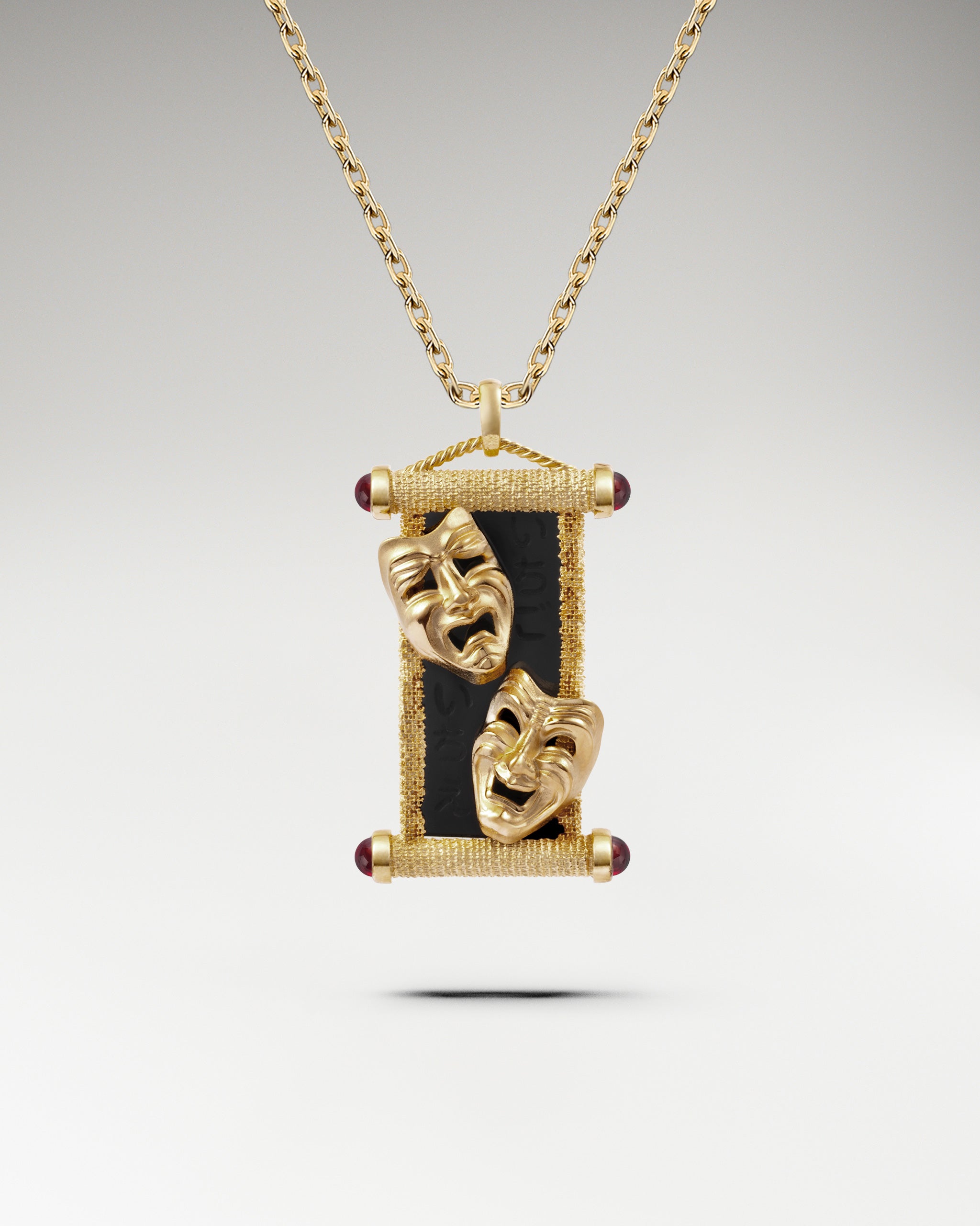 Dual Drama Pendant Necklace In Sterling Silver With Black Agate