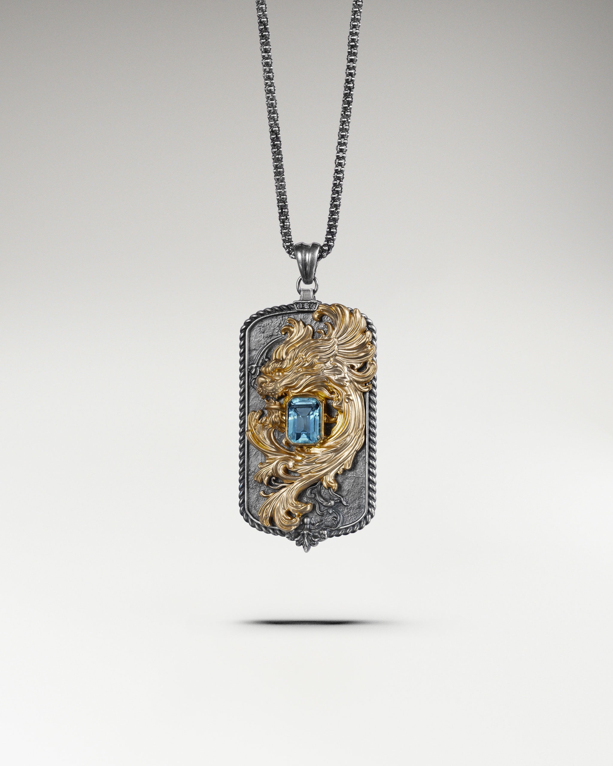 Pendentif Ancient Ember en argent sterling avec topaze