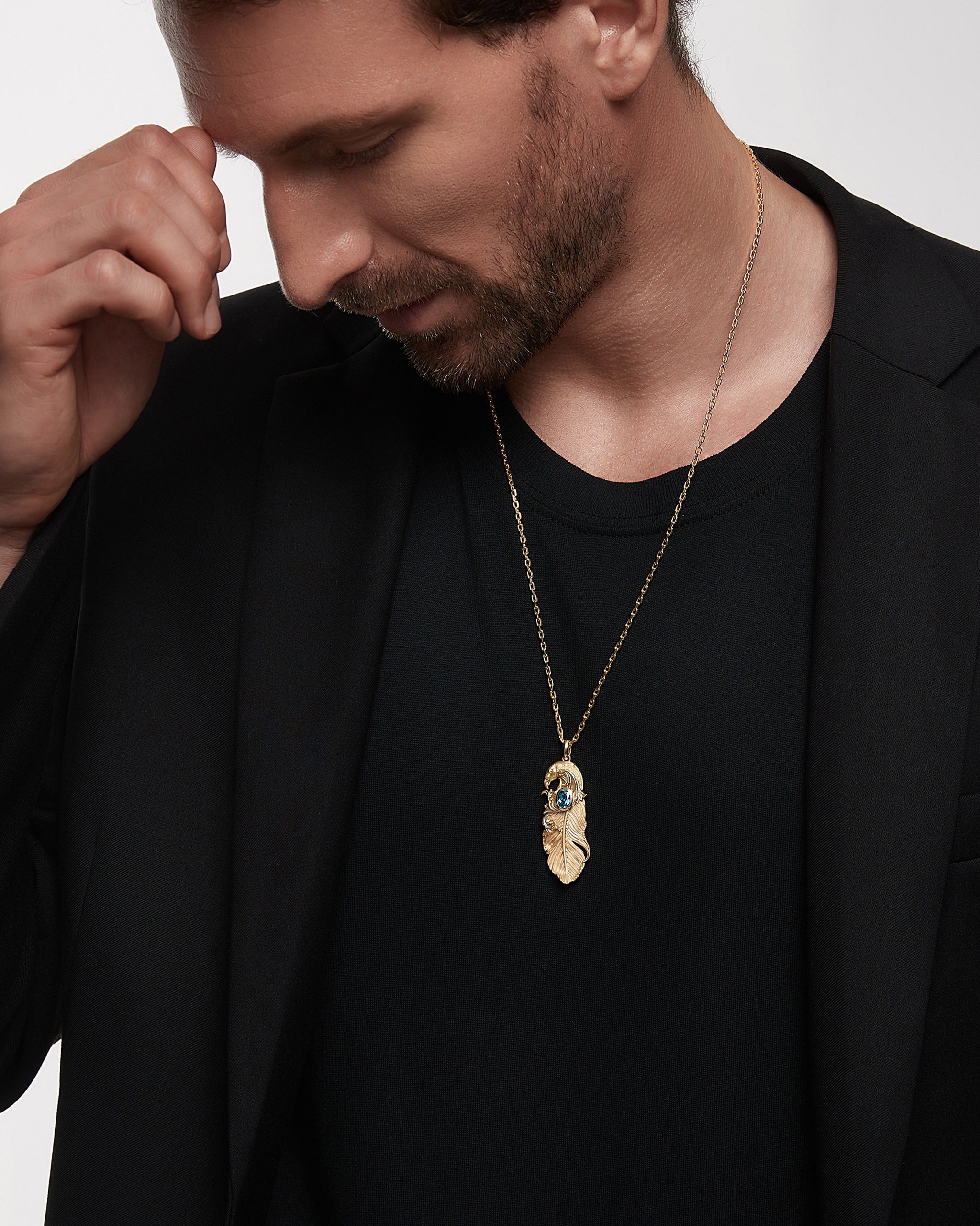 Indigenous Meets Baroque Pendant Necklace In Sterling Silver With Blue Topaz (Special Offer)