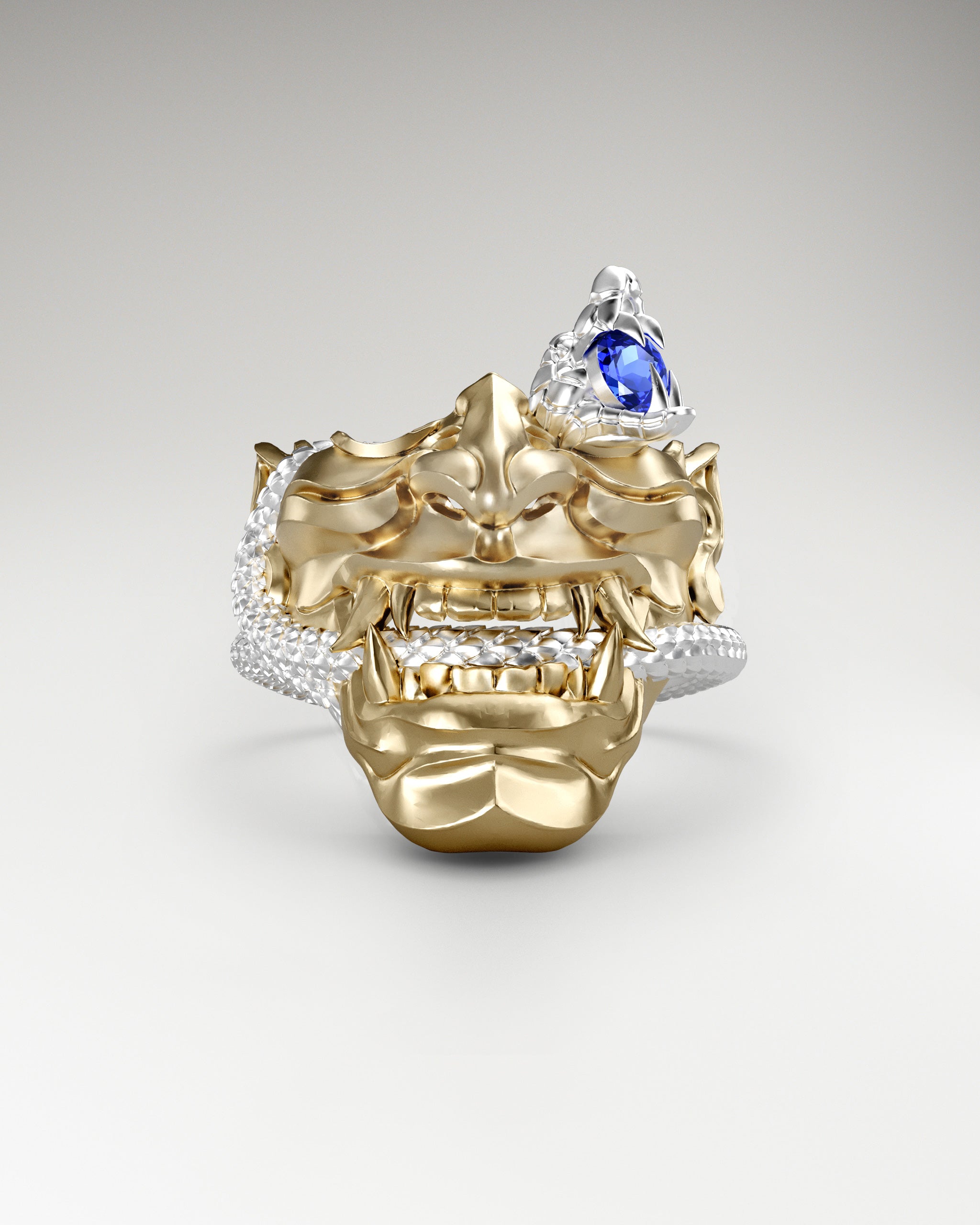 Orochi's Noh Ring In Sterling Silver With Sapphire