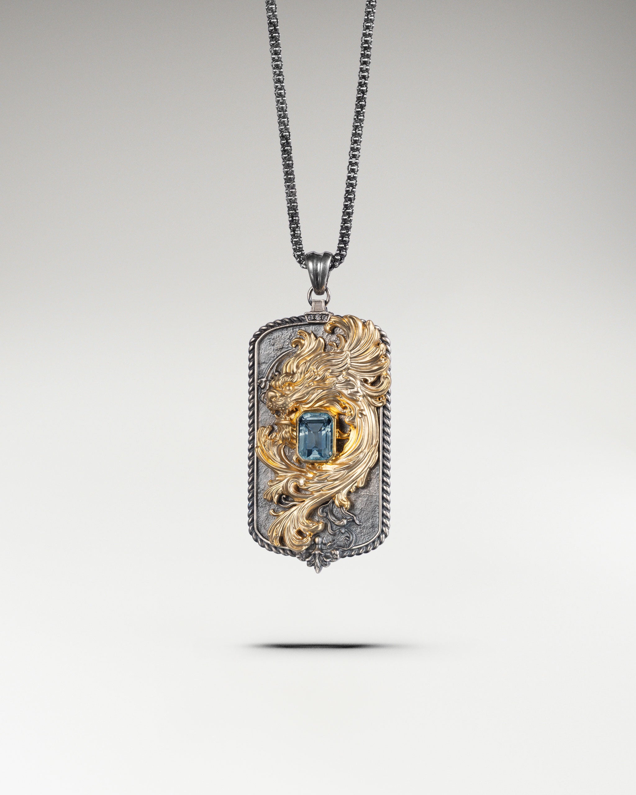 Collana pendente con Ember Antico in Argento Sterling con Topazio