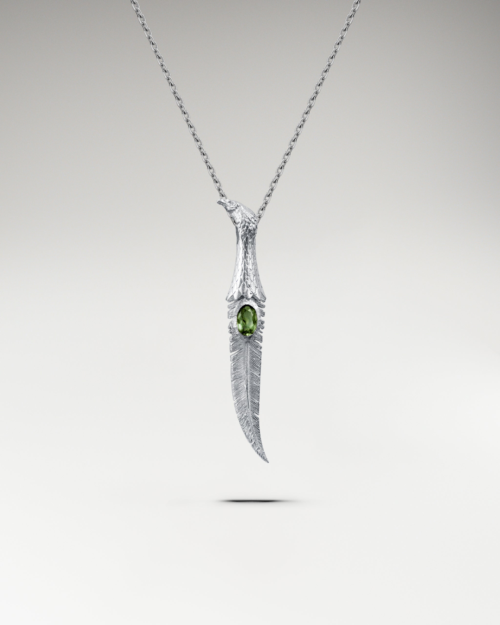 Featherfang Pendant Necklace In Sterling Silver With Topaz