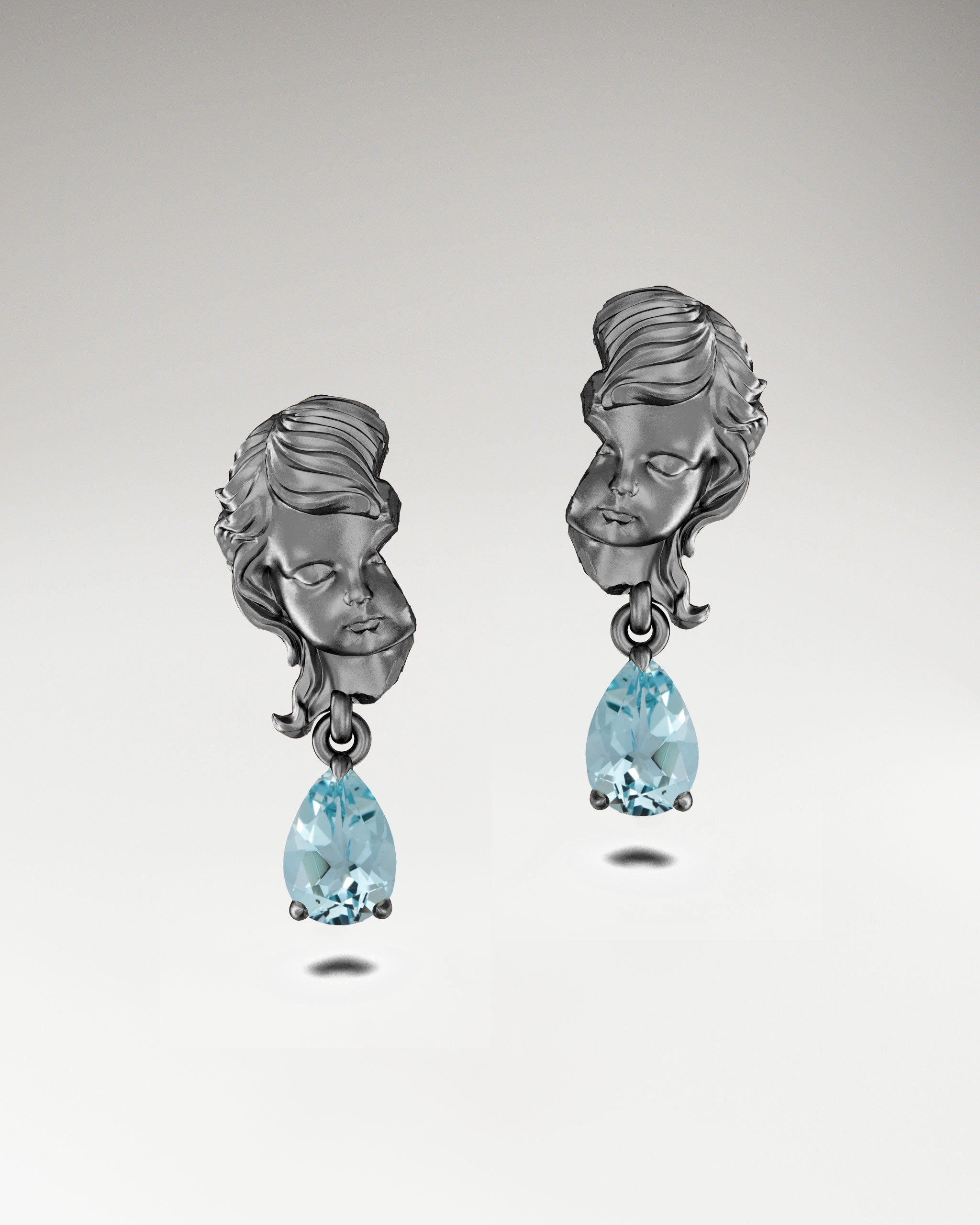 Amor-Ohrhänger aus Sterlingsilber mit Topas