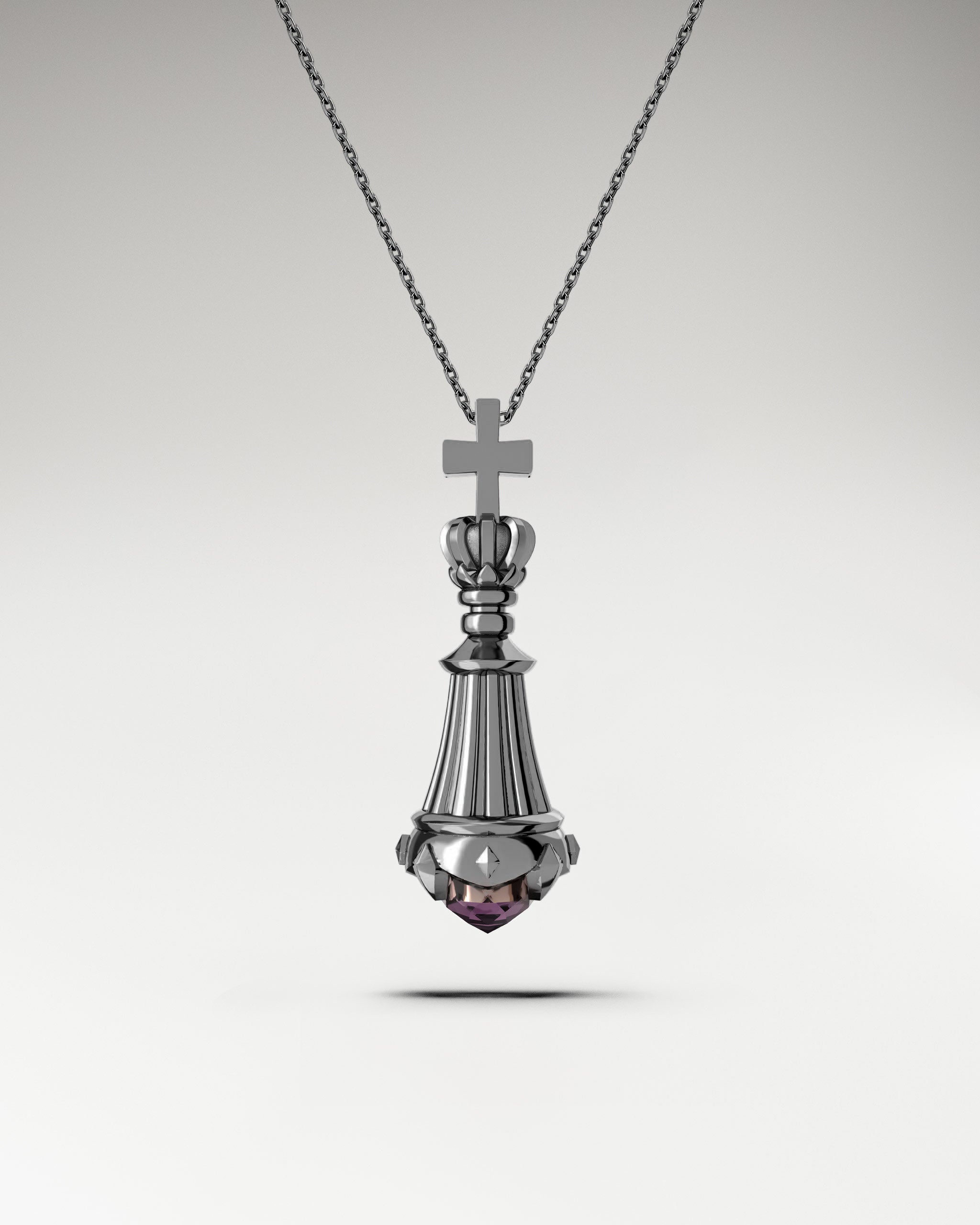 Collier pendentif The King en or avec spinelle
