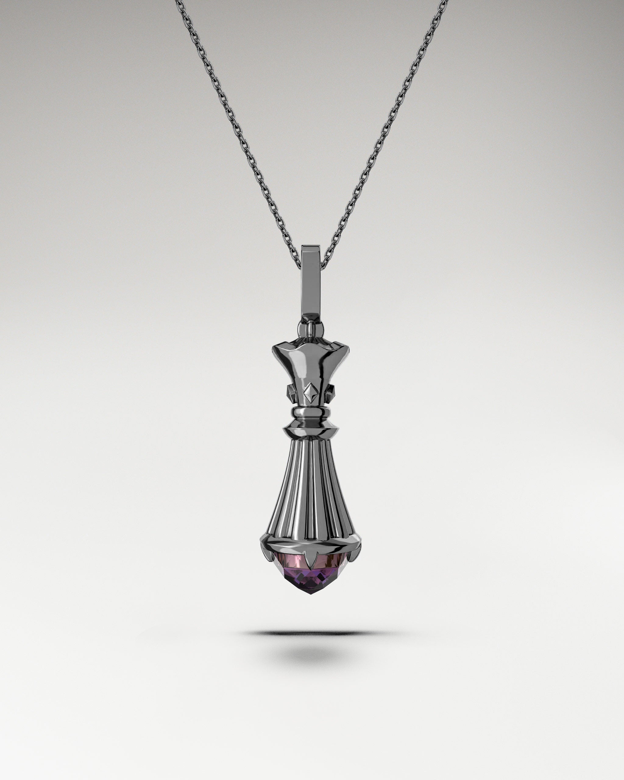 Collar con colgante The Queen en plata de ley con amatista